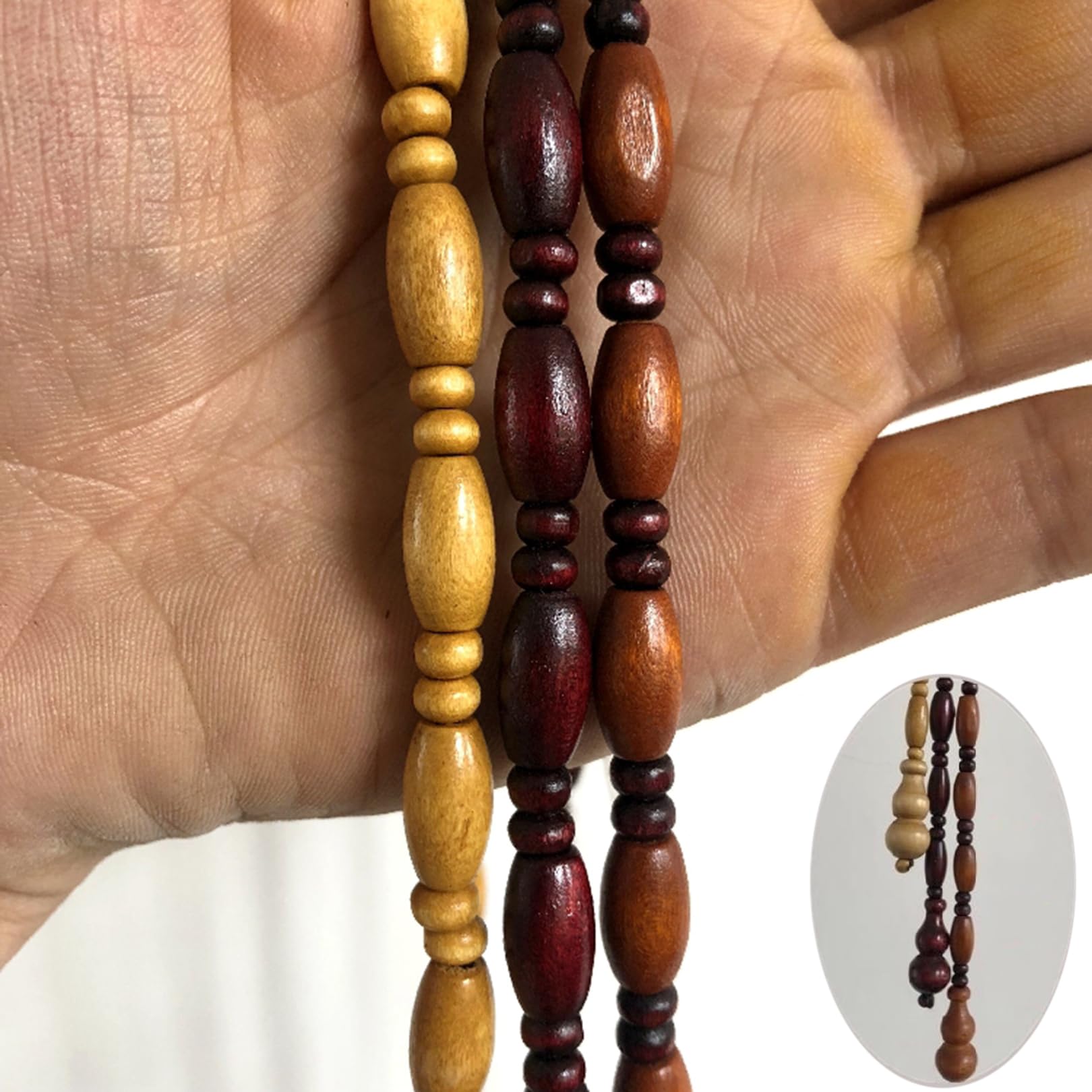 Tenda a Fili per Porta,Tenda Decorativa con Perline di Legno,Tendina Antimosche da Interno o Esterno per Finestre,Corridoio,Ingresso,Divisorio per Casa,Con Accessori (100cm x 190cm)
