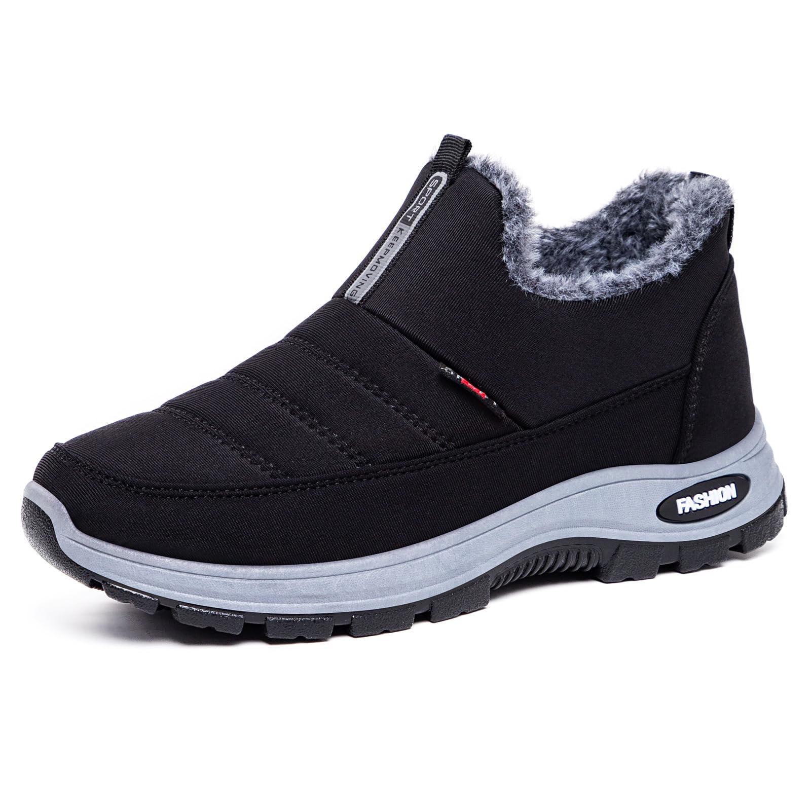 Womens Winter Snow Boots Warm Fur Lined Slip-On Ankle Booties Cozy Waterproof Outdoor Walking Shoes for Cold Weather