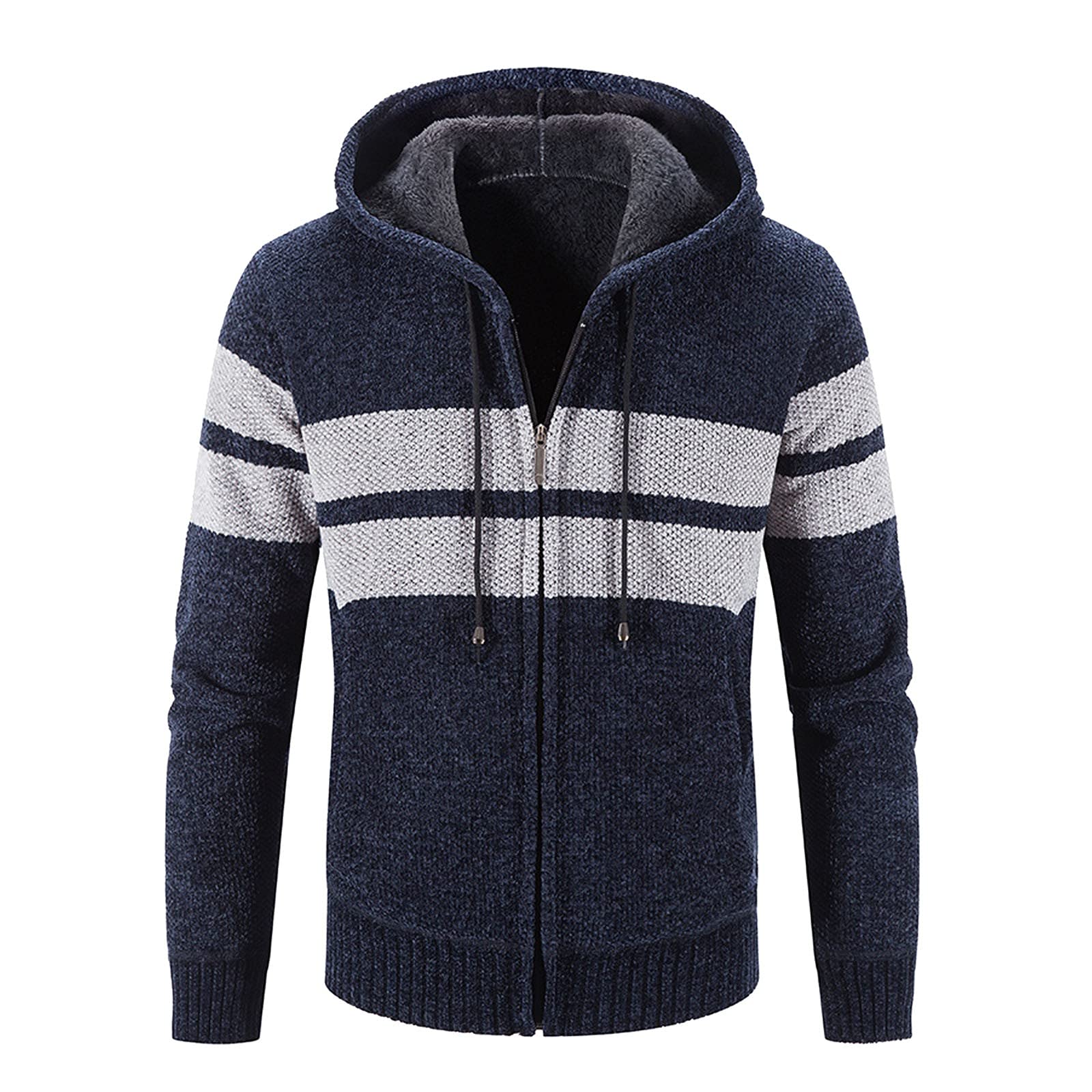 Polaire rayée homme pour affronter le froid avec ce cardigan d'hiver - 6