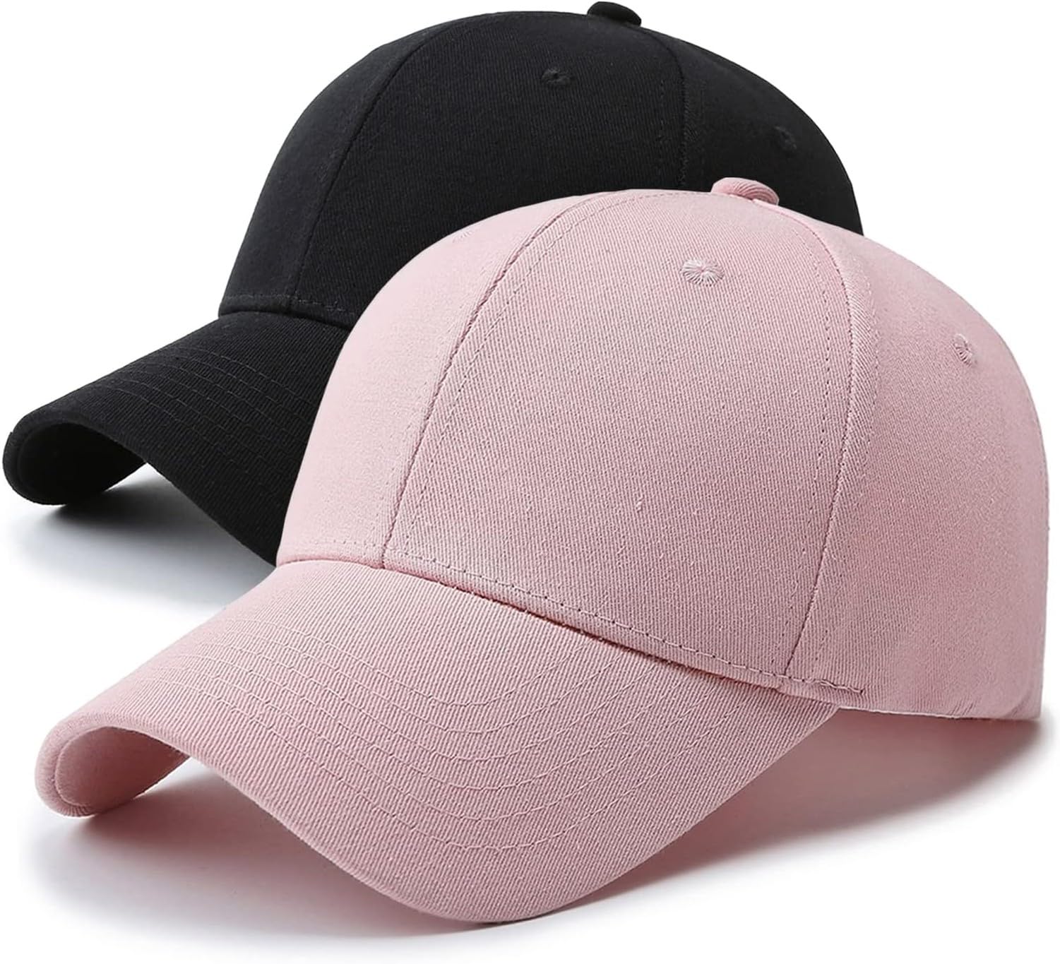 KGAIXN Unstructured Structured Front Panel Baseball Cap Golf Dad Trucker Hat for Men Women, Black+pink