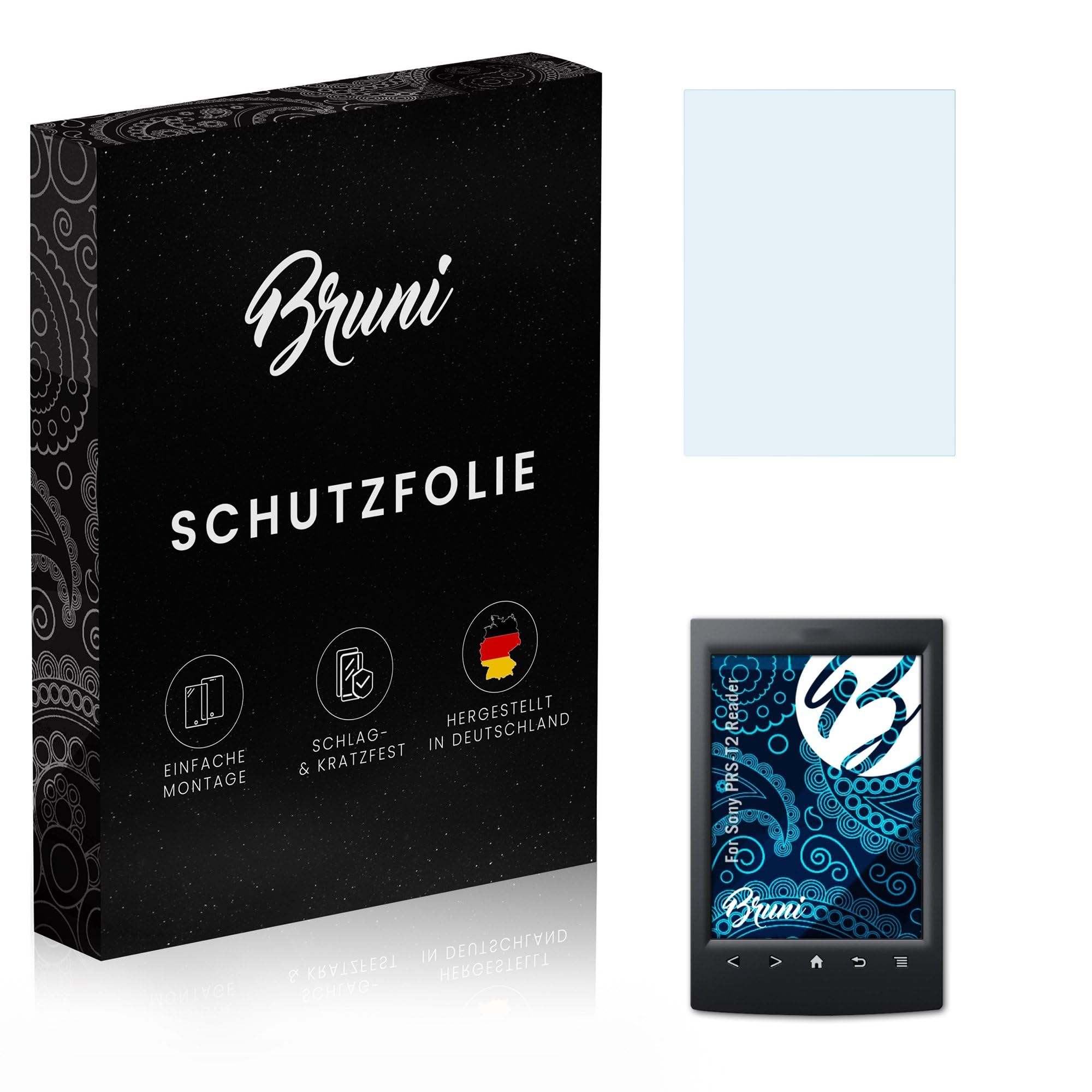 Bruni Screen Protector compatible with Sony PRS-T2 Reader Protector Film, crystal clear Protective Film (2X)