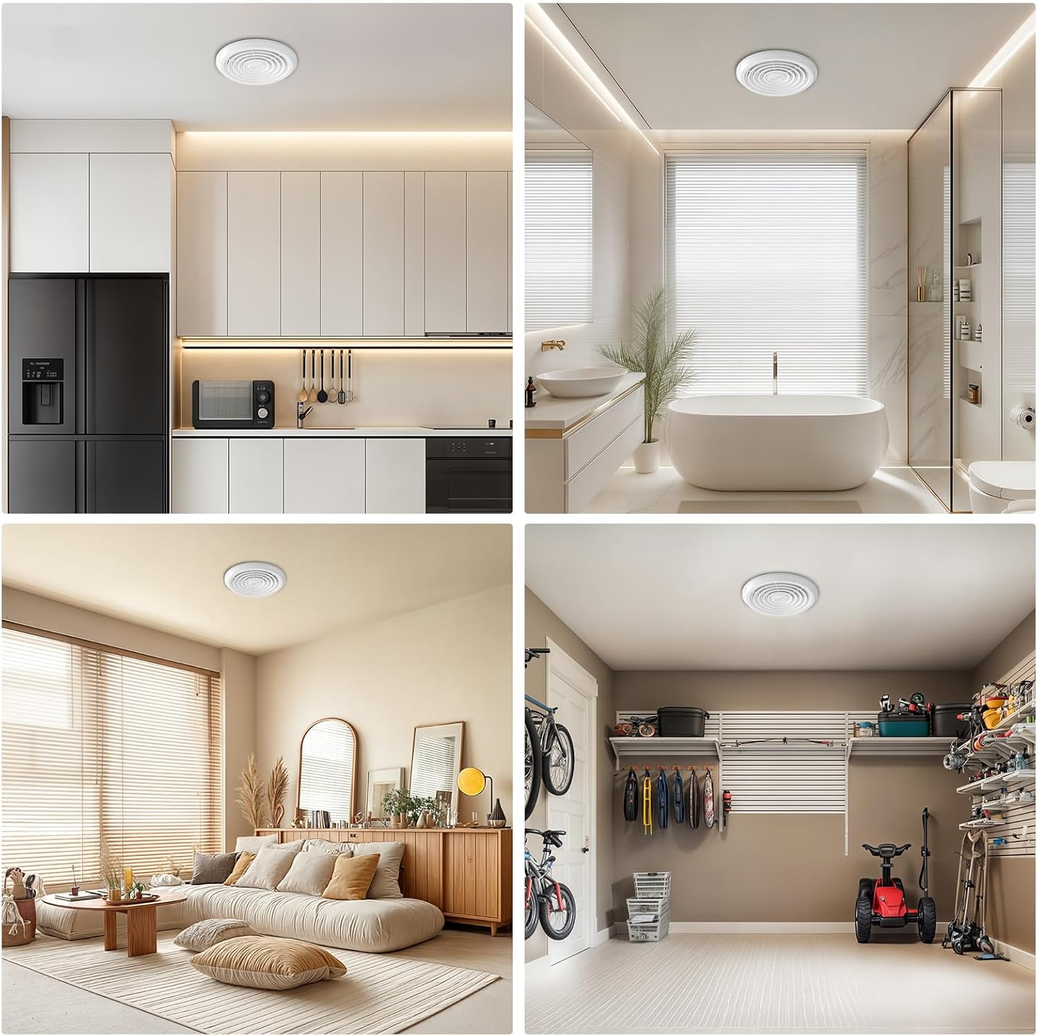 4inch Exhaust Fan, 110 CFM Wall Mounted Vent Fan, 1.0 Sone Quiet, Windows Exhaust Fan, Ventilation Fan for Bathroom, Basement, Mobile Home (2 packs)