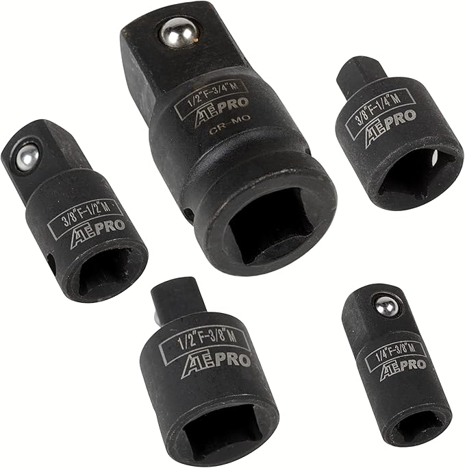 ATE Pro. USA 5 PC Impact Socket Adapter Reducer Set SAE, Impact Driver