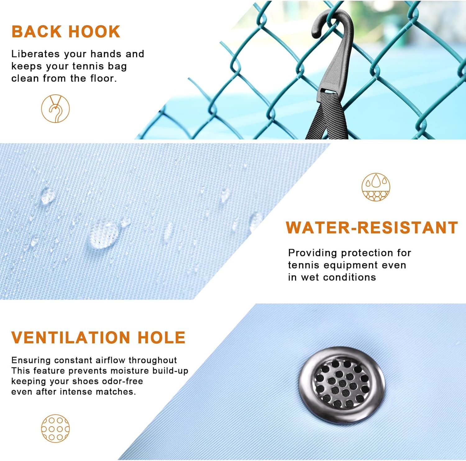 Tennis Bag Holds 2 Rackets, Professional Tennis Bags for Women, Tennis Backpack with Ventilated Shoe Compartment - Image 3