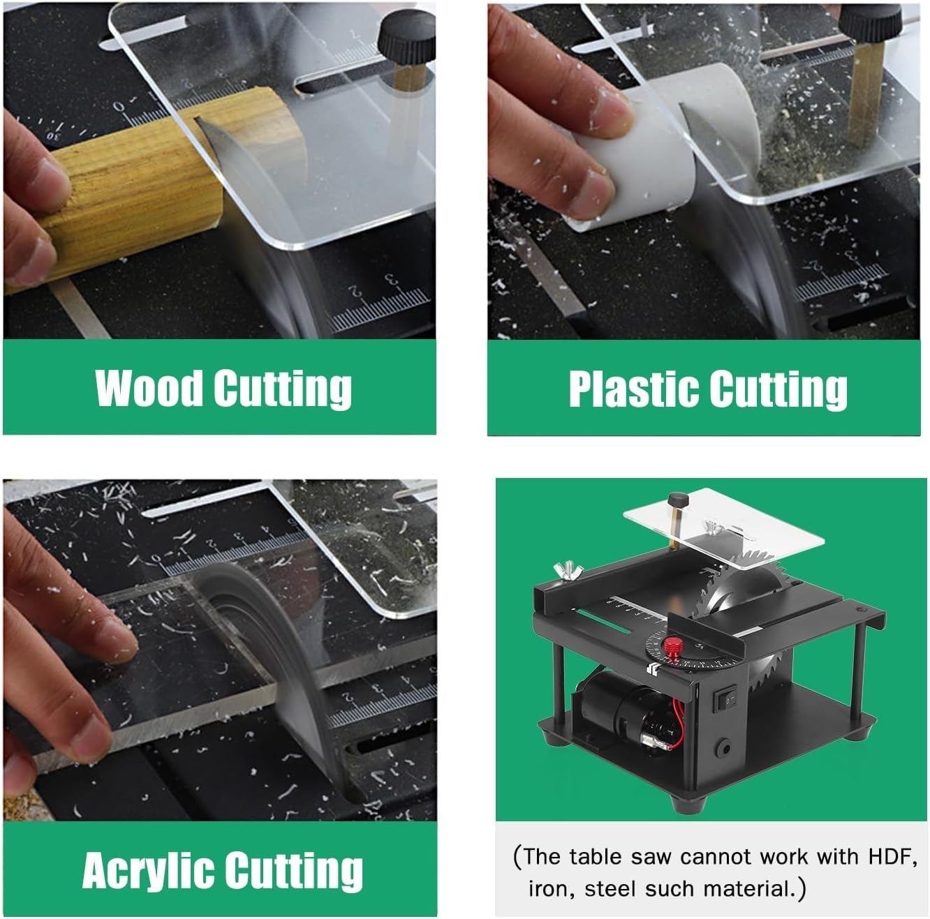 Multi-Functional Table Saw Mini Desktop Cutter Electric Cutting Machine with Blade Grinding Wheel Adjustable-Speed Angle,Practicality