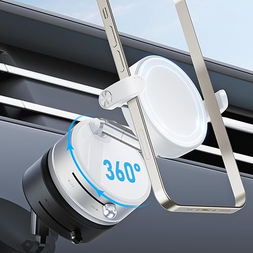 Miniatura 9 de OOCC Soporte magnético para teléfono para tu automóvil, soporte de teléfono Magsafe ajustable giratorio de 360°, soporte magnético de teléfono Negro