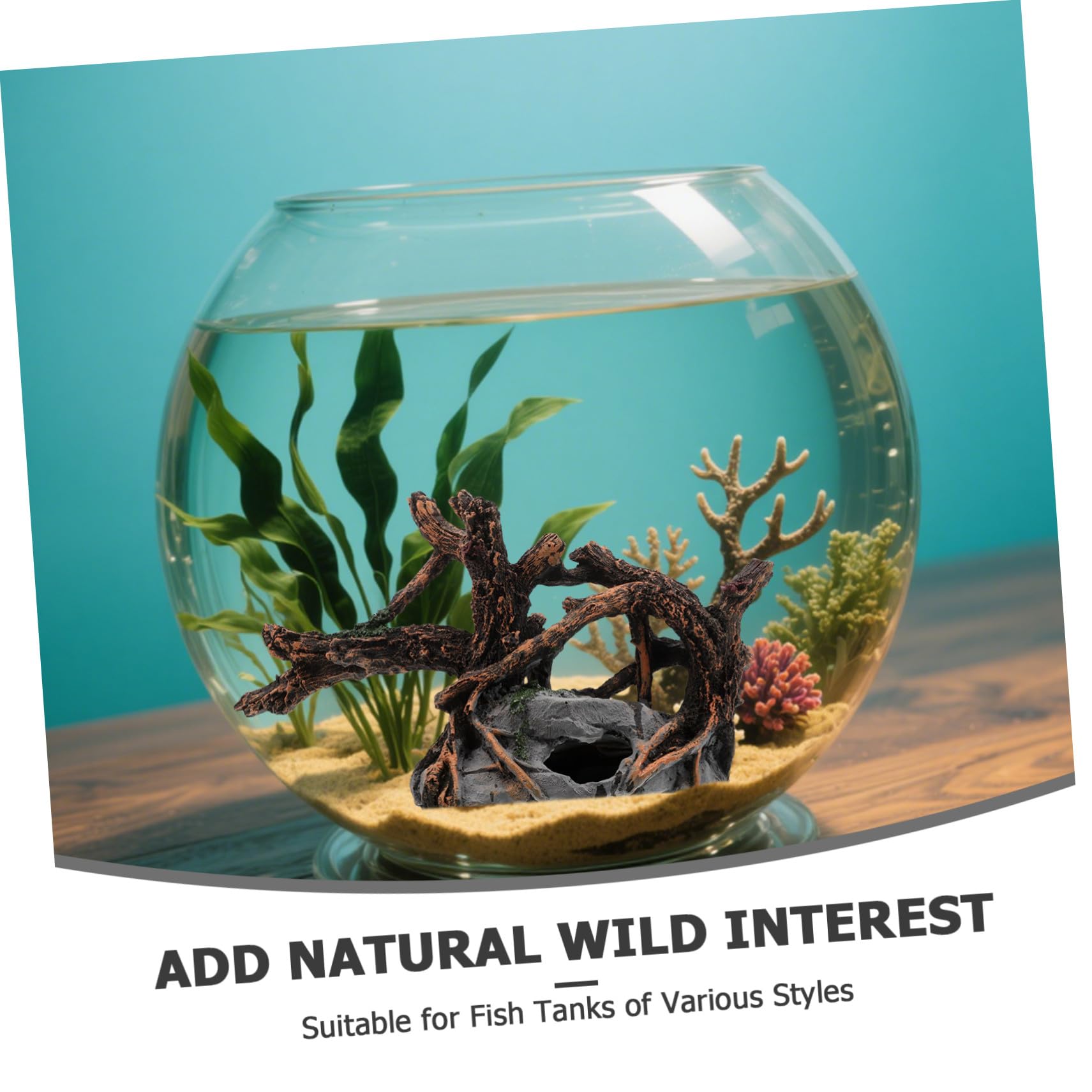 Hohopeti Resin Aquarium Deko Baumstamm Hohl Holzoptik Versteck für Betta Fische Aquarienlandschaft Pflegefrei Robust für Süß Salzwasser Terrarien
