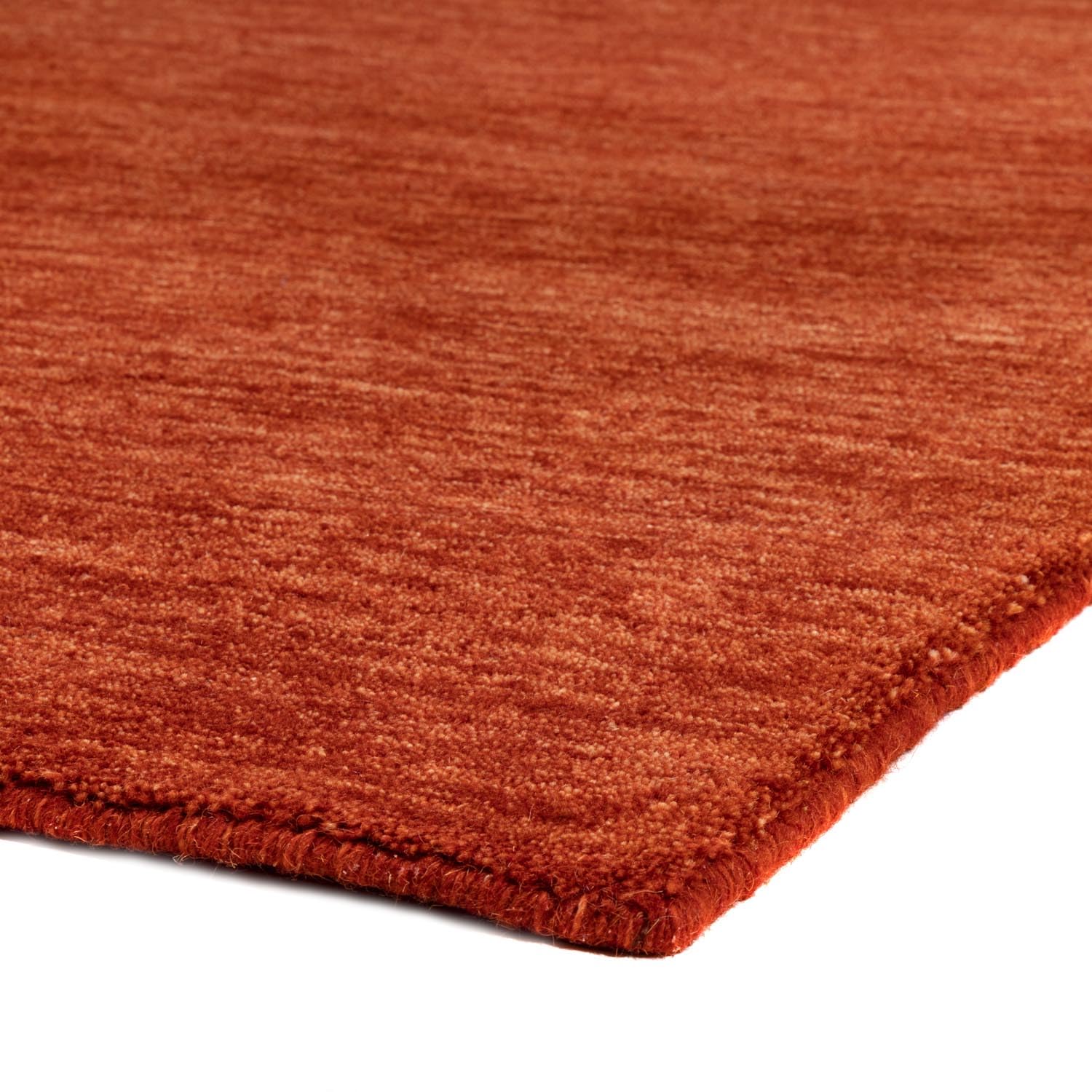 Morgenland Indo Gabbeh Naturals Teppich Handgewebt 100% Schurwolle Einfarbig Dunkelcamel 200 x 80 cm Läufer Flur, Schlafzimmer, Küche