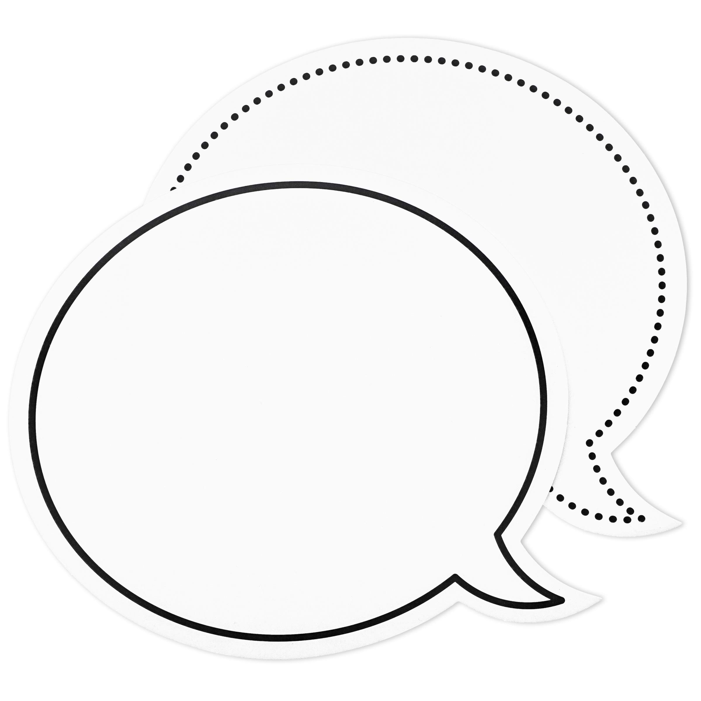 Dry Erase Speech Bubble Cutouts for Boards, 23 x 20 cm, 48-Pack