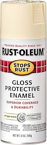 Rust-Oleum - Pintura en aerosol antióxido 12 onzas líquidas color blanco antiguo brillante modelo 7794830