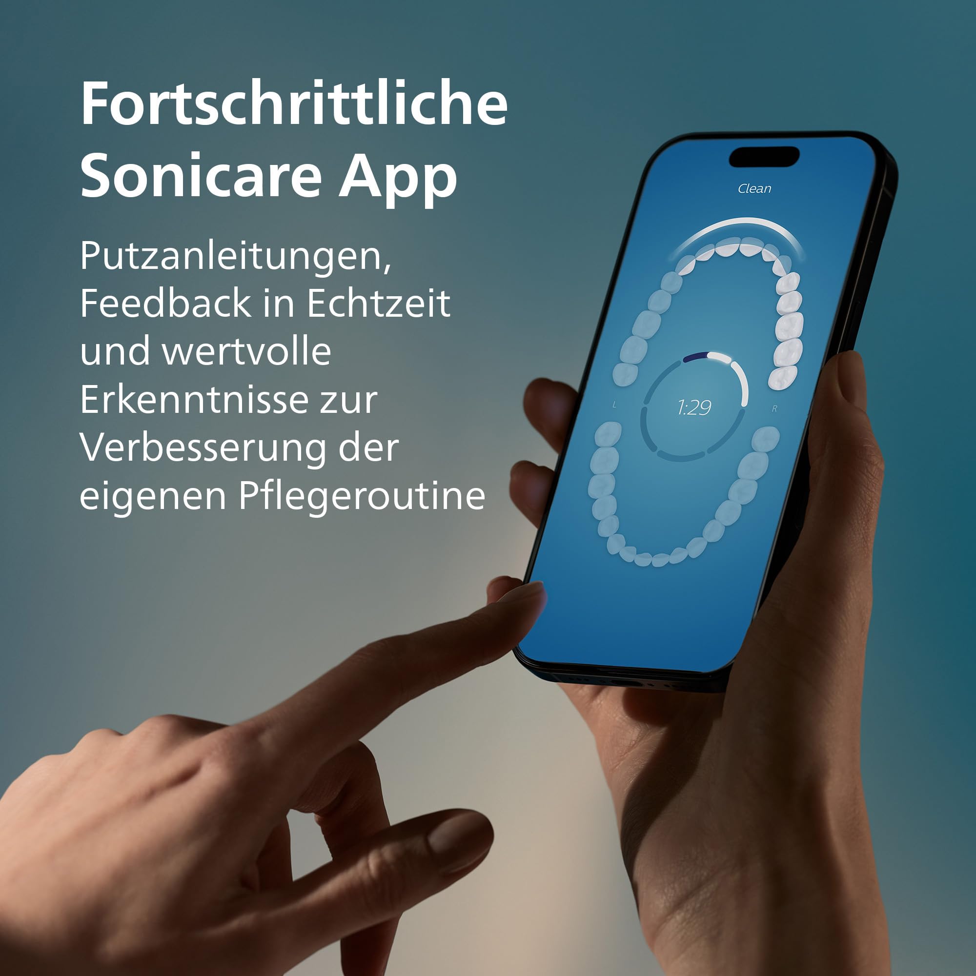 Philips Sonicare DiamondClean Smart 9400 elektrische Zahnbürste, Schallzahnbürste mit App, Drucksensor, Bürstenkopferkennung, 4 Putzmodi und 3 Intensitätsstufen, Schwarz, Modell HX9917/89
