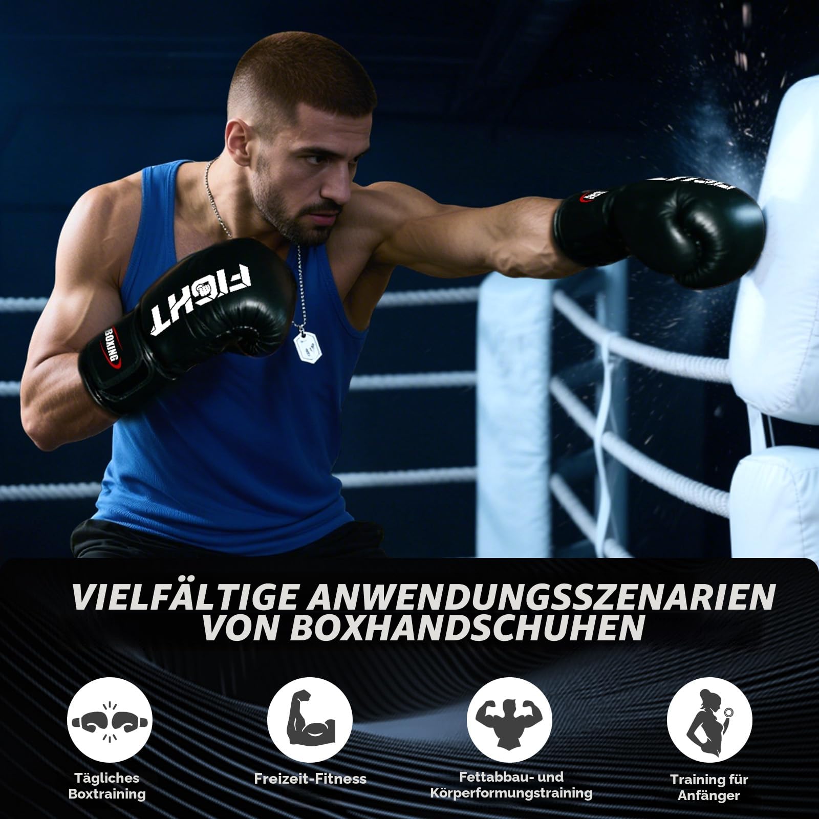 Boxhandschuhe, Muay Thai Kickboxen Sparring für Lange Haltbarkeit, Männer und Frauen Kickboxhandschuhe für Kampfsport, MMA, Sparring, Muay Thai und Boxen,12oz,14oz,16oz