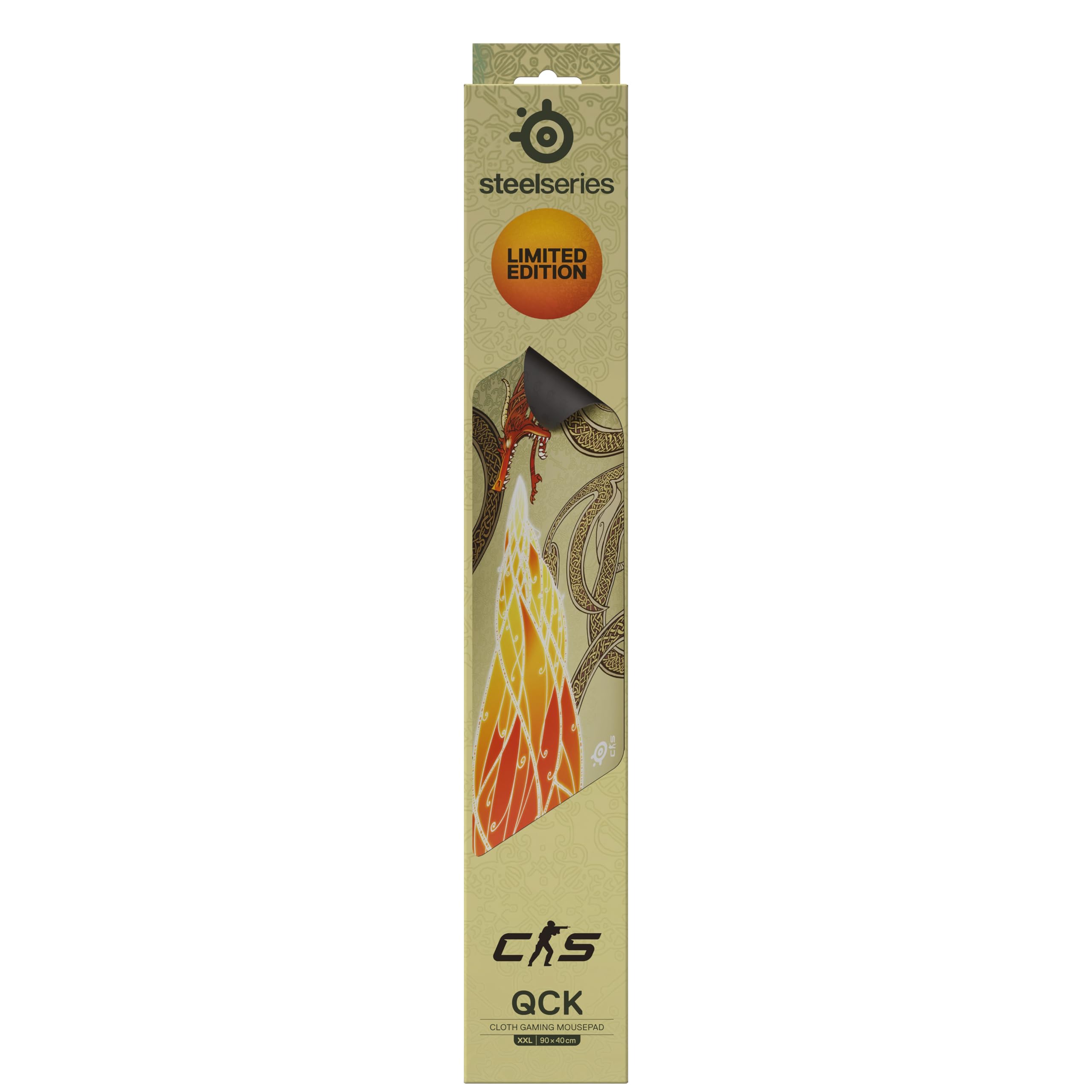 SteelSeries Alfombrilla Gaming QcK - CS2 Dragon Lore - Tela XXL - Cubre escritorios - Gran rastreo y Estabilidad - Optimizada para sensores de Gaming - para los géneros FPS, acción y RPG