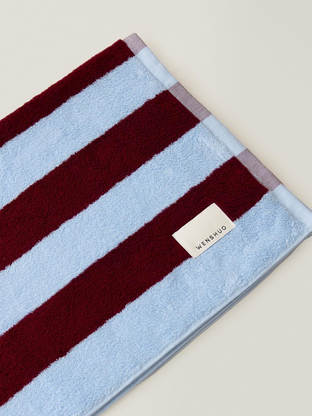 WENSHUO Bordeaux Red Vineyards-Pure Cotton Wide Striped Bath Towel,100% Combed Cotton,Luxury Shower Towel,Super Absorbent(Pack of 1) (55.12" L × 27.56" W)