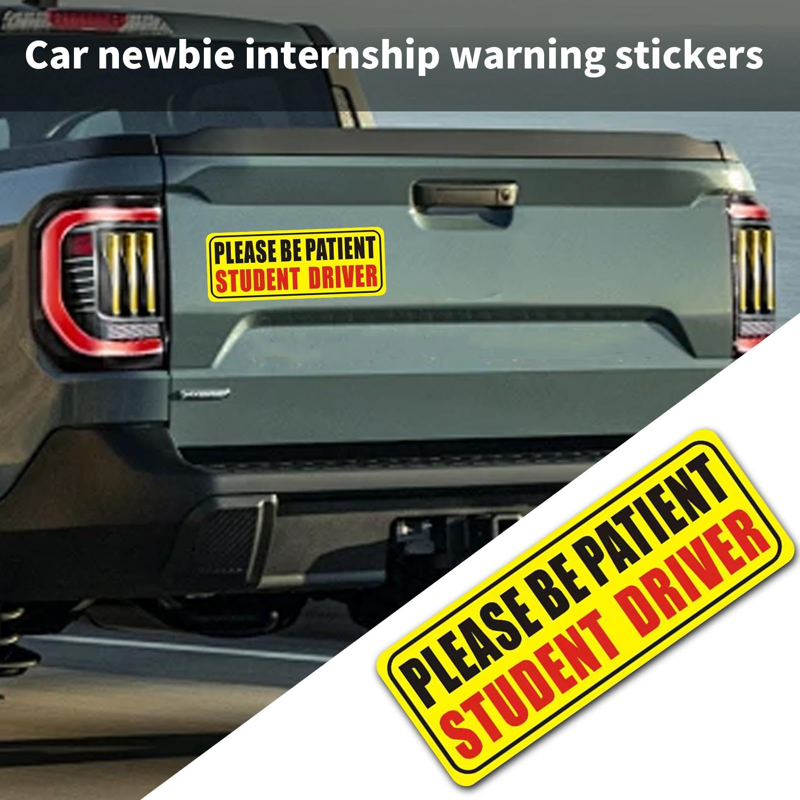 Magnete per auto con scritta in lingua inglese "Student Driver", adesivo riflettente per conducenti principianti con scritta "Please Be Patient Student Driver", per esterni rimovibili, 22,9