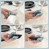 Vista 6 de Limpiador de cuchillos, paquete de 3 limpiadores de cubiertos, limpiador de cuchillas con 3 cabezales de cepillo de esponja de repuesto