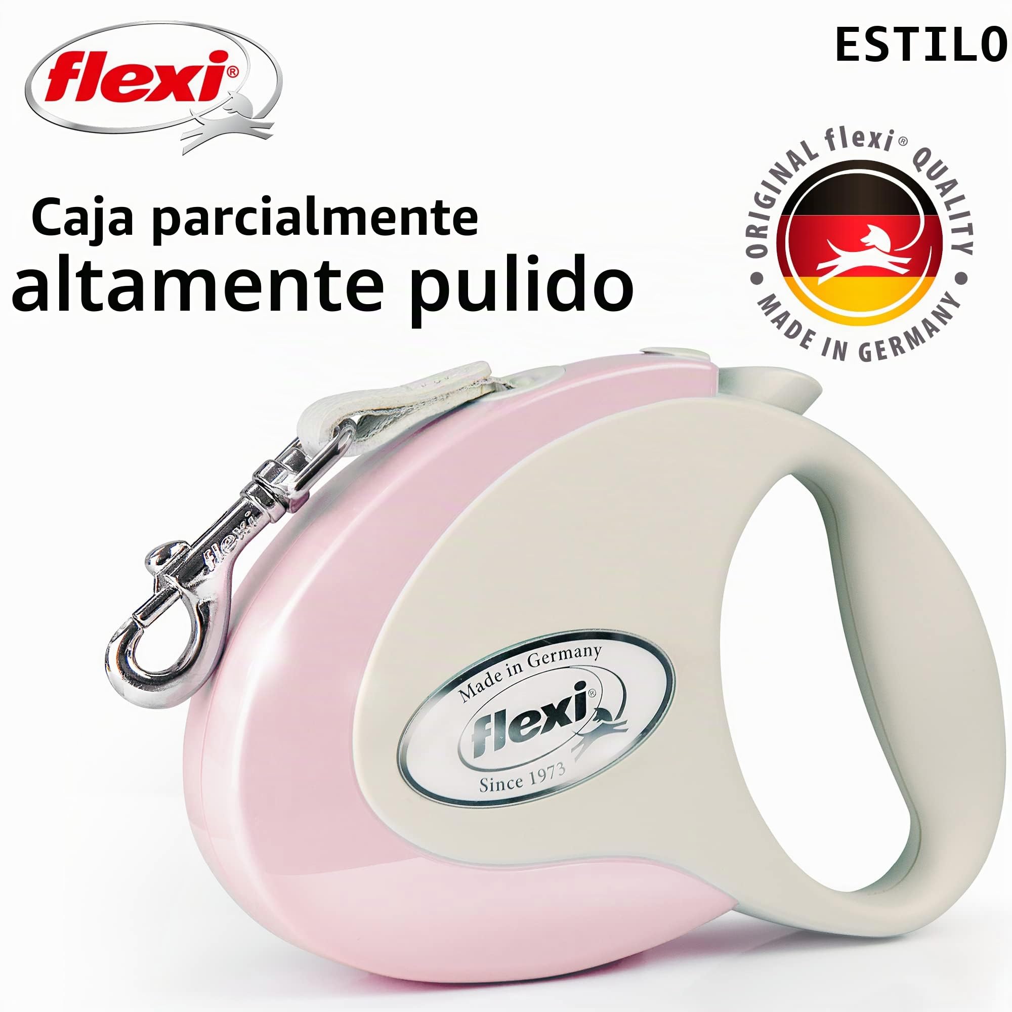 Flexi Correa de Perro retráctil Rosa, 10 pies, pequeña