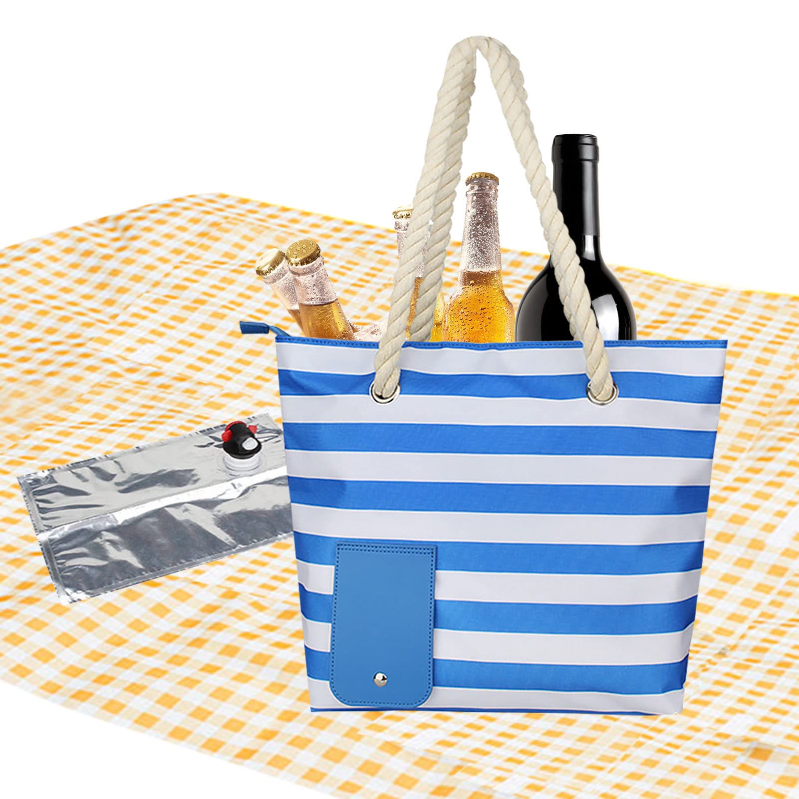 opux Borsa termica imbottita per 6 bottiglie, per viaggi, picnic, BYOB, portatile, a prova di perdite, per cene, feste, Natale, regalo per vino per