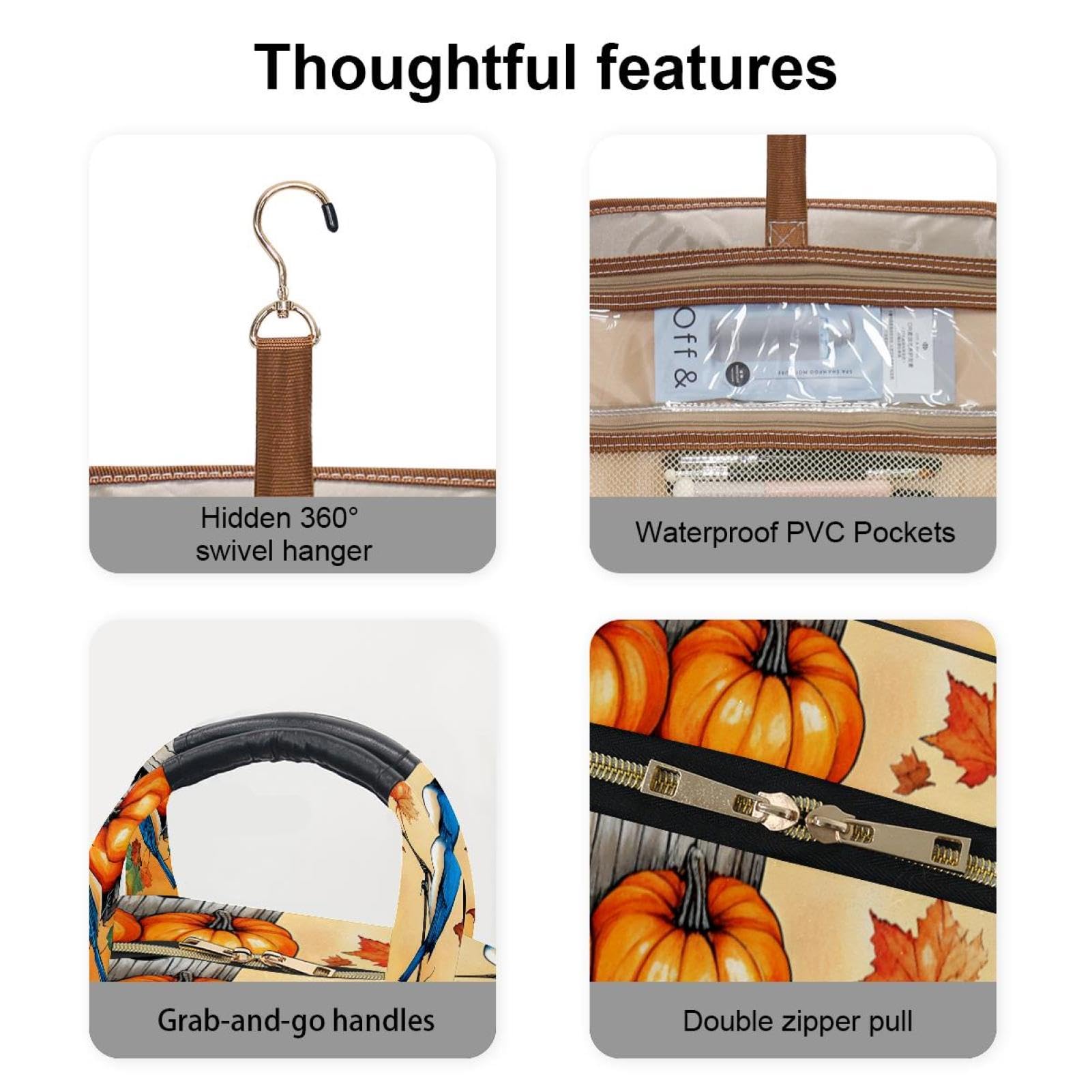 Kulturbeutel zum Aufhängen für Damen, Vintage-Blumen, Reise-Make-up-Tasche, Organizer, Kosmetiktasche, Make-up, Kulturbeutel für Reisen, Zubehör, Mehrfarbig 4, M, Kulturbeutel