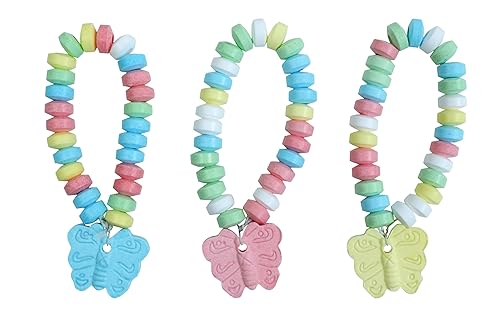 Miniatura 5 de Butterfly Candy - 24 pulseras de caramelo con forma de mariposa envueltas de forma industrial a granel, ideal para recuerdos de fiesta de mariposas