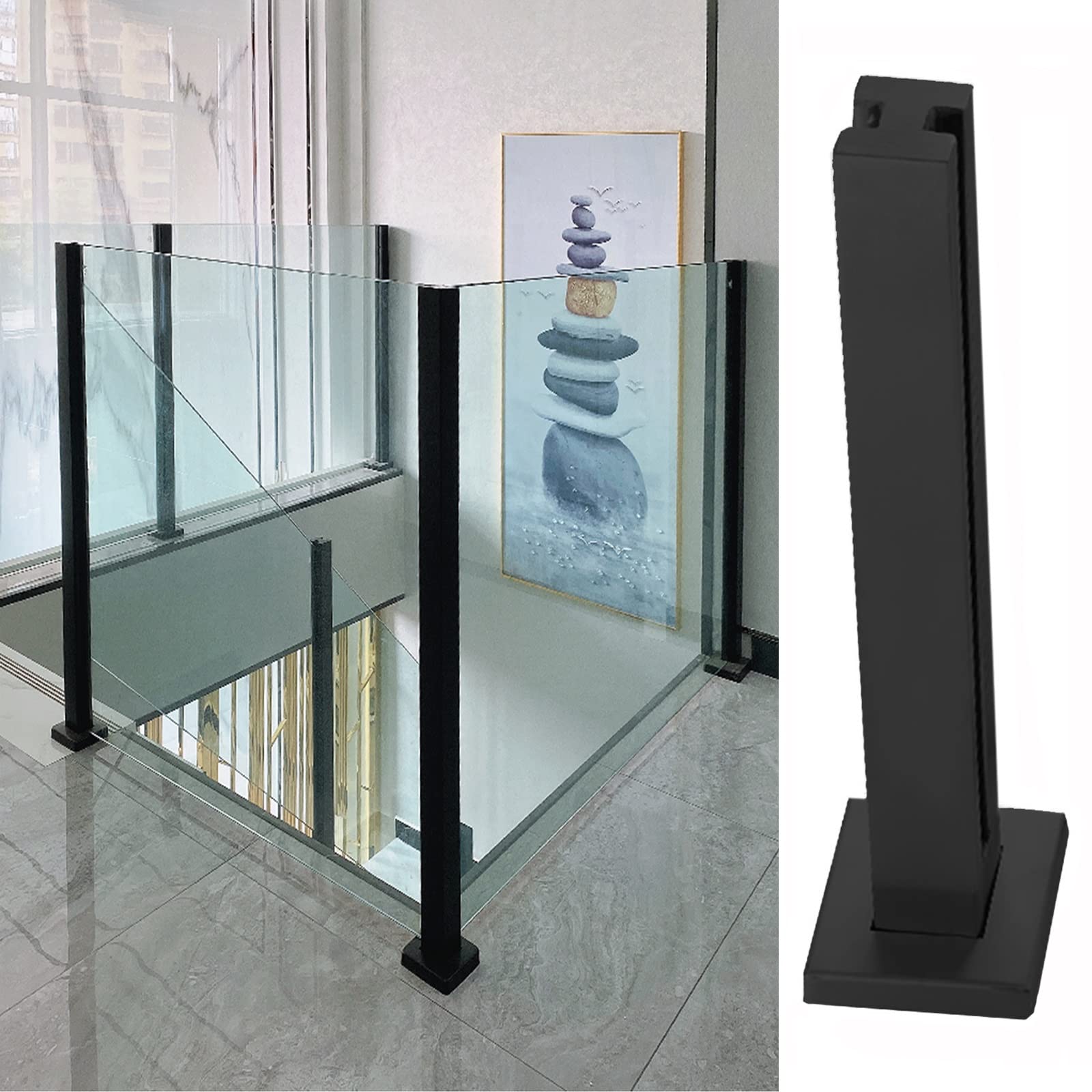 Support de poteau de terrasse avec pince pour garde-corps en verre de balcon et escalier Mid P