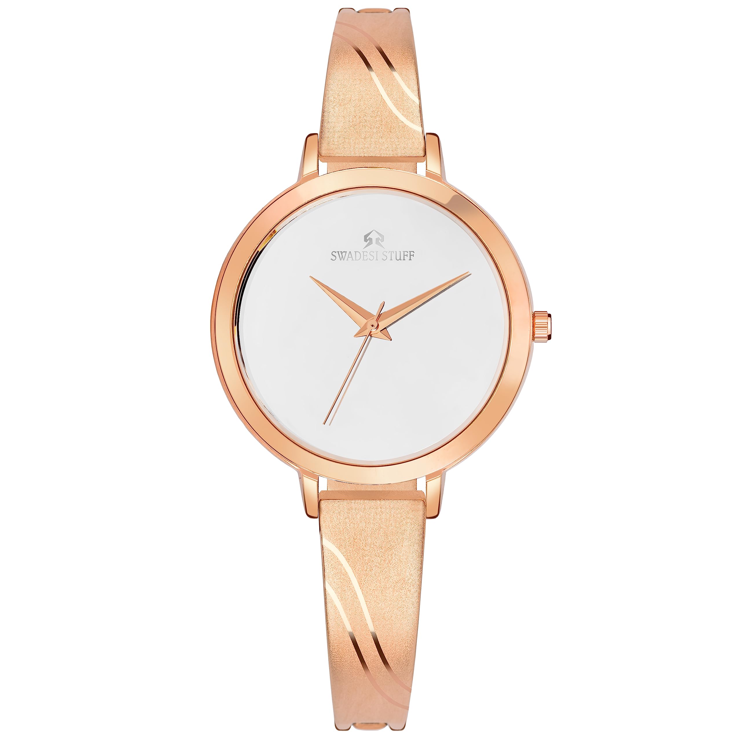 SWADESI STUFF Speculum Mirror Dial Premium & Luxurious Stainless Steel Rose Gold Strap Analog Watch for Women (B0C7MMG65H) Amazon Price History, Amazon Price Tracker