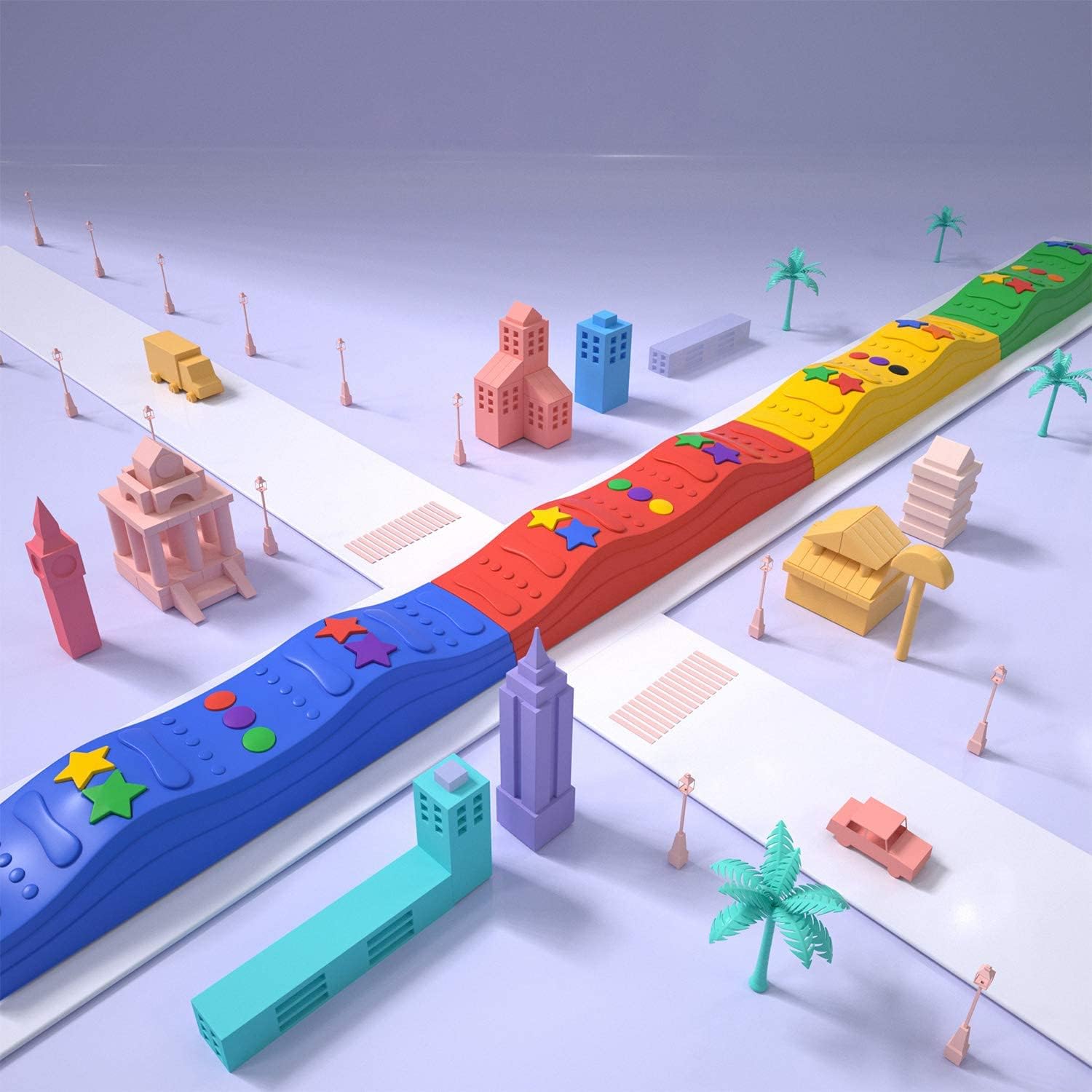 GenericRiver Stones Balance Game, Balance Bridge, Step Stones, Balancing Range, Load Capacity up to 100 kg, Balance Blocks, Footsole, Balancing Wall, Parcours, Children's Sports