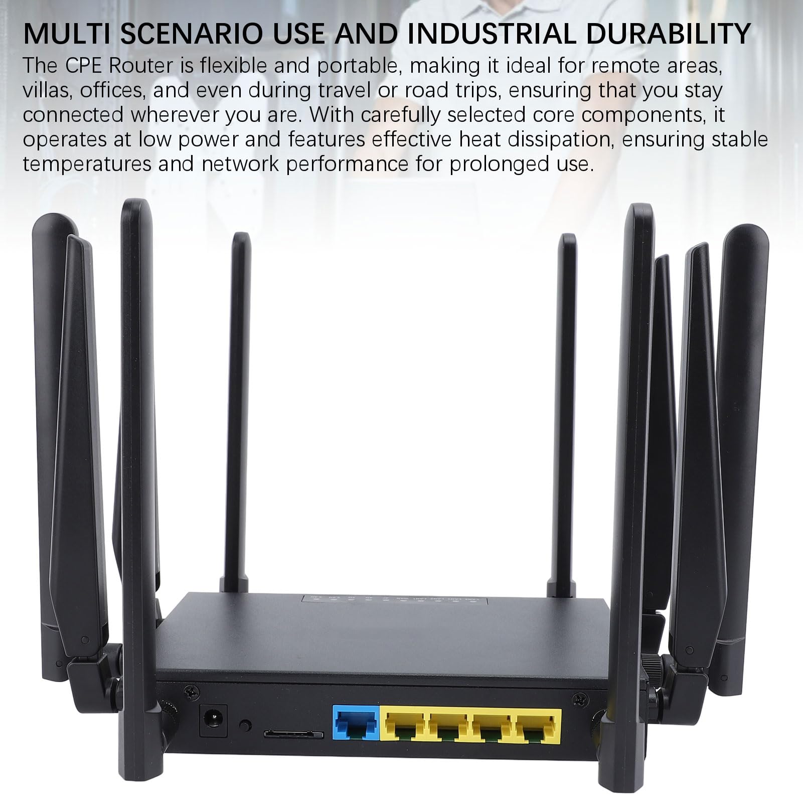 Router 5G CPE, Router WiFi 6 Modem 5G Dual Band con Slot per Scheda SIM, 10 Antenne Router WiFi 6 Gigabit Sbloccato 1800Mbps per Viaggi in Villa Domestica (Spina europea)