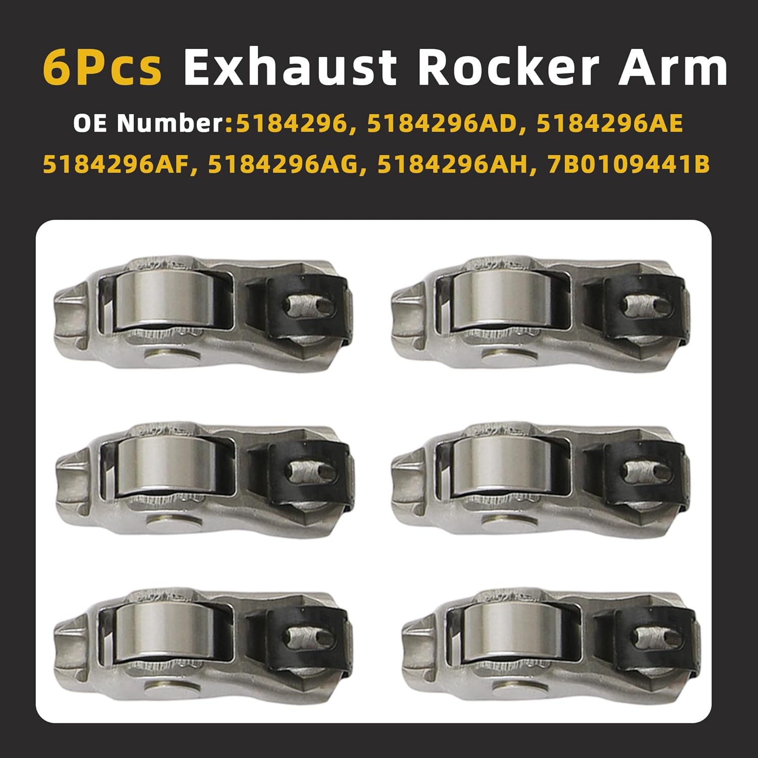 Intake Exhaust Valve Lifters Rocker Arm Fit For Chrysler Pacifica Voyager Jeep Gladiator Grand Cherokee Wrangler Ram 1500 ProMaster 1500 2500 3500 Dodge Durango 3.6L 2016-2025 5047896AD 5047896AC