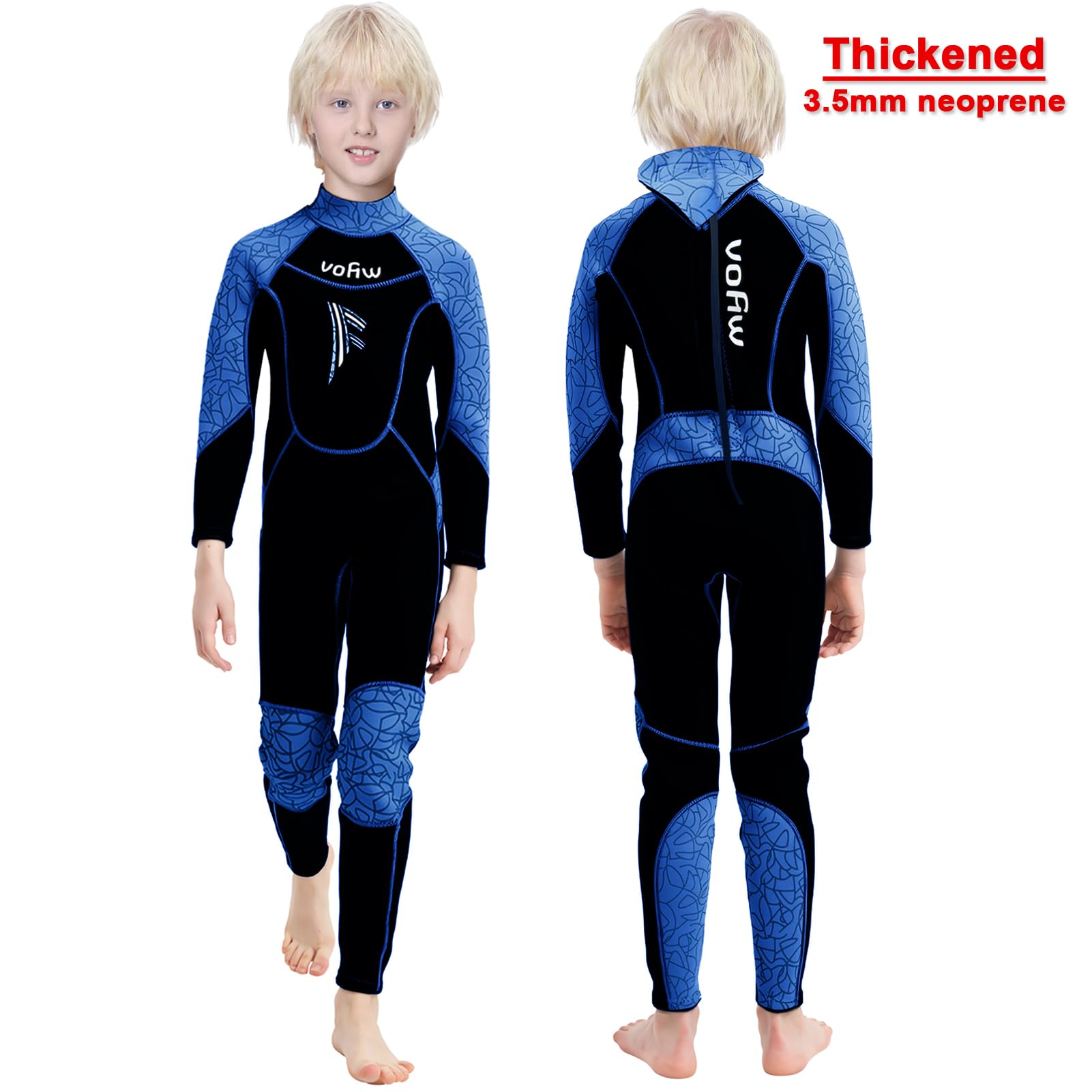 Combinaison de Plongée pour Enfants 3.5mm Garçon Fille Combinaison en Néoprène Une Pièce Manches Longues Maillot de Bain Unisexe Wetsuit pour Surf