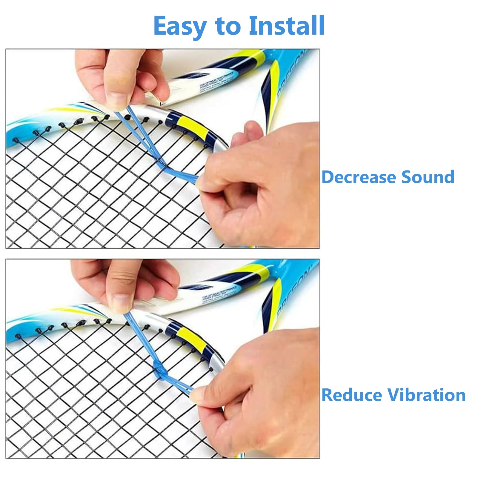 equlup Tennis Racket Dampener, 7Pcs Silicone Vibration Dampener Knots Excellent Elasticity Tennis Racquet Knot Shock Absorber for Tennis Racket