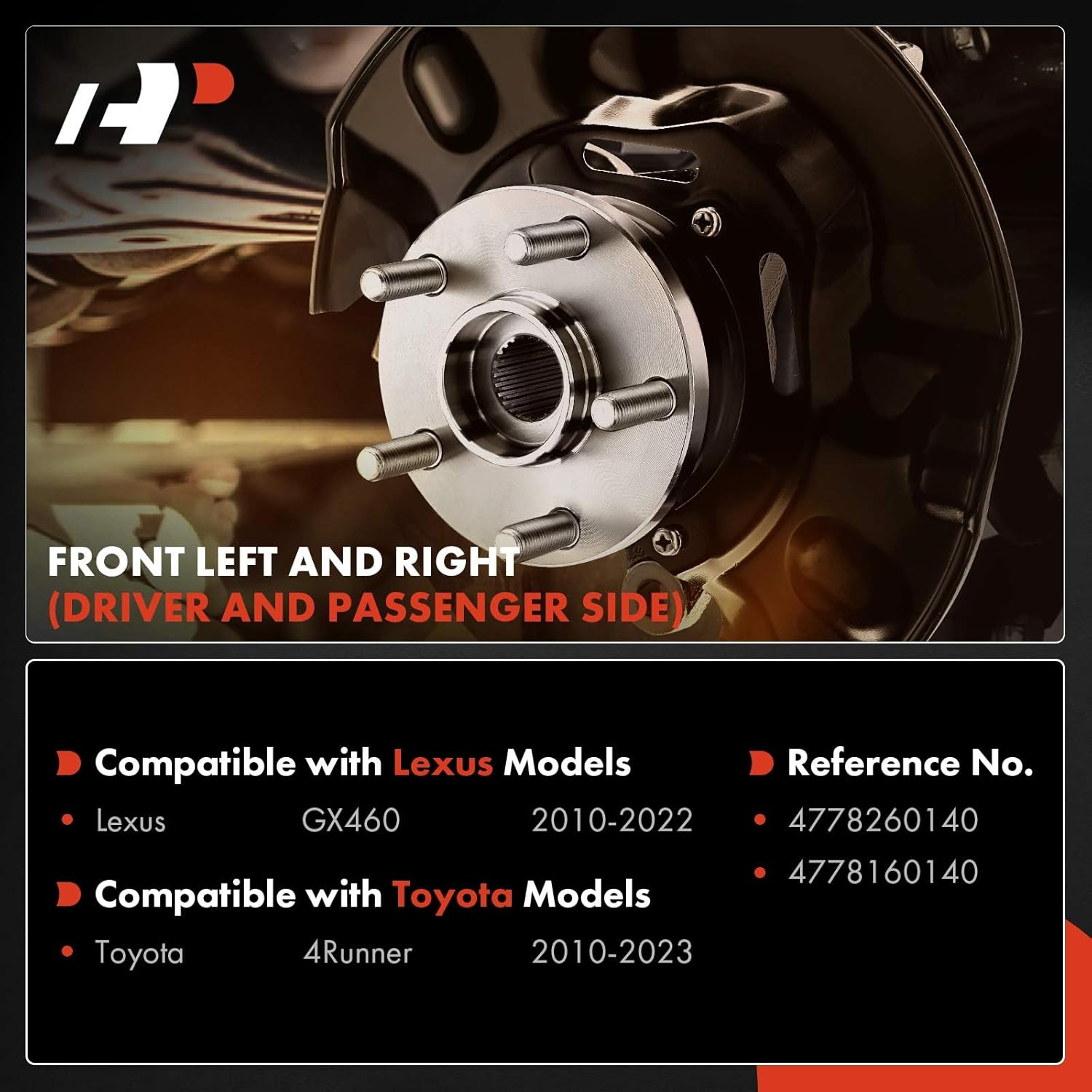 A-Premium Front Driver and Passenger Side Brake Dust Shield Compatible with Toyota, Lexus Models - 4Runner 2010-2023, GX460 2010-2022, 2-PC Set