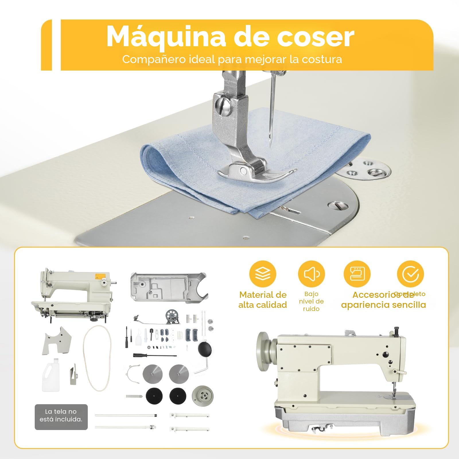 Máquina de coser de cuero, máquina de coser pesada, adecuada para coser materiales pesados, con lubricación automática
