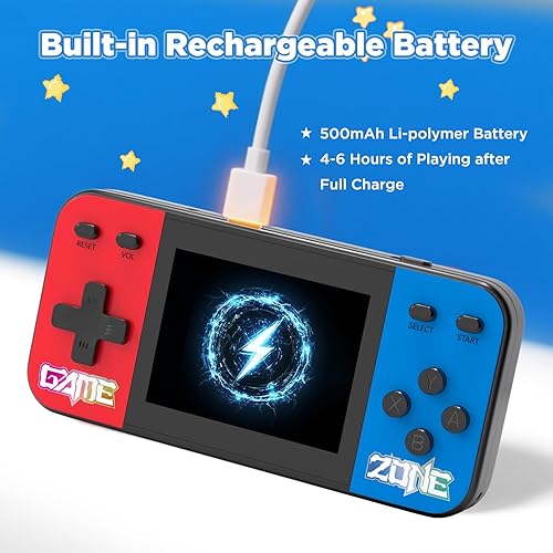 Miniatura 3 de Consola de juegos portátil con pantalla LCD de 3.0 pulgadas, 240 juegos clásicos retro, batería recargable, mini arcade portátil, regalo electrónico