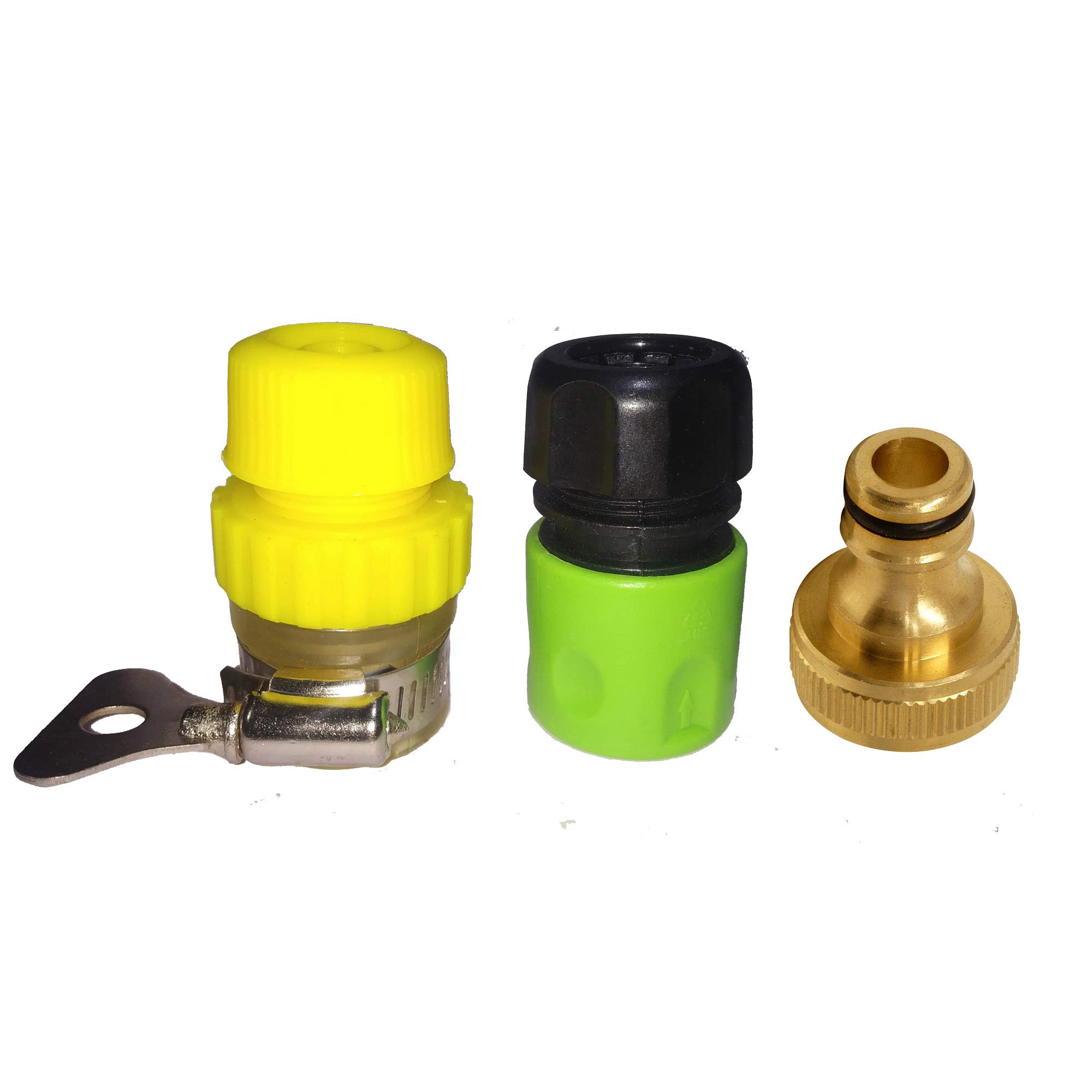 REAL LIFE SOLUTION3 Pcs Quick Connector Kit - 1 Pc Brass Adapter, 1 Pc Quick Connector and 1 Pc Tap Connector Pressure Washer Accessory, (Suitable for Pressure Washers) Color : multicolor Qty : 1 Set