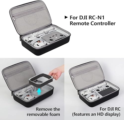 Miniatura 2 de JSVER Estuche de transporte para DJI Mini 3 Pro/Mini 3 - Estuche rígido de almacenamiento de viaje con control remoto RC/RC-N1 y accesorios