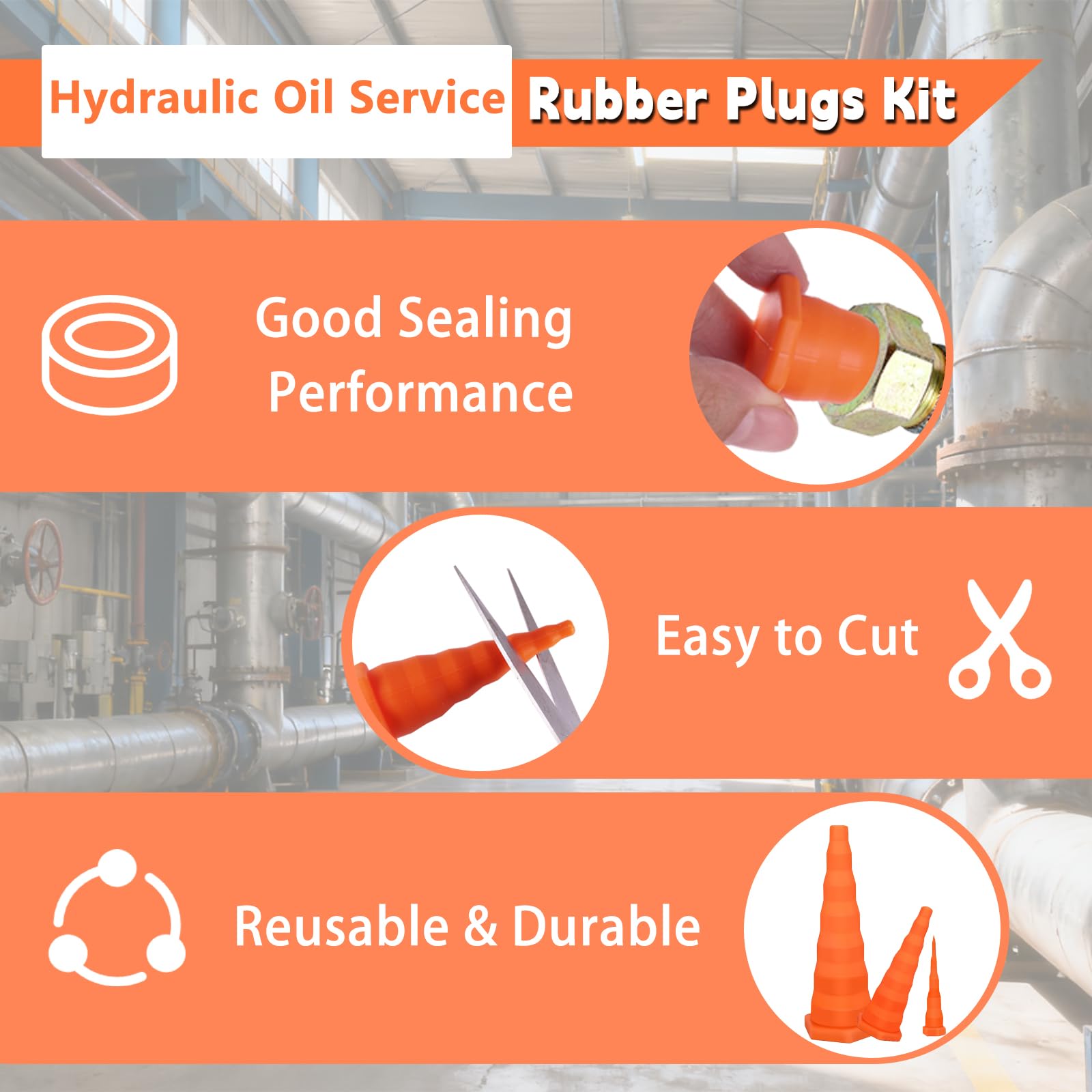 21Stück hydraulik stopfen，Hydrauliköl-Service-stopfen für hydraulikölschläuche，Hydraulikschlauch stopfen 3 größen，Gummistopfen-Set für hydrauliköl-Service