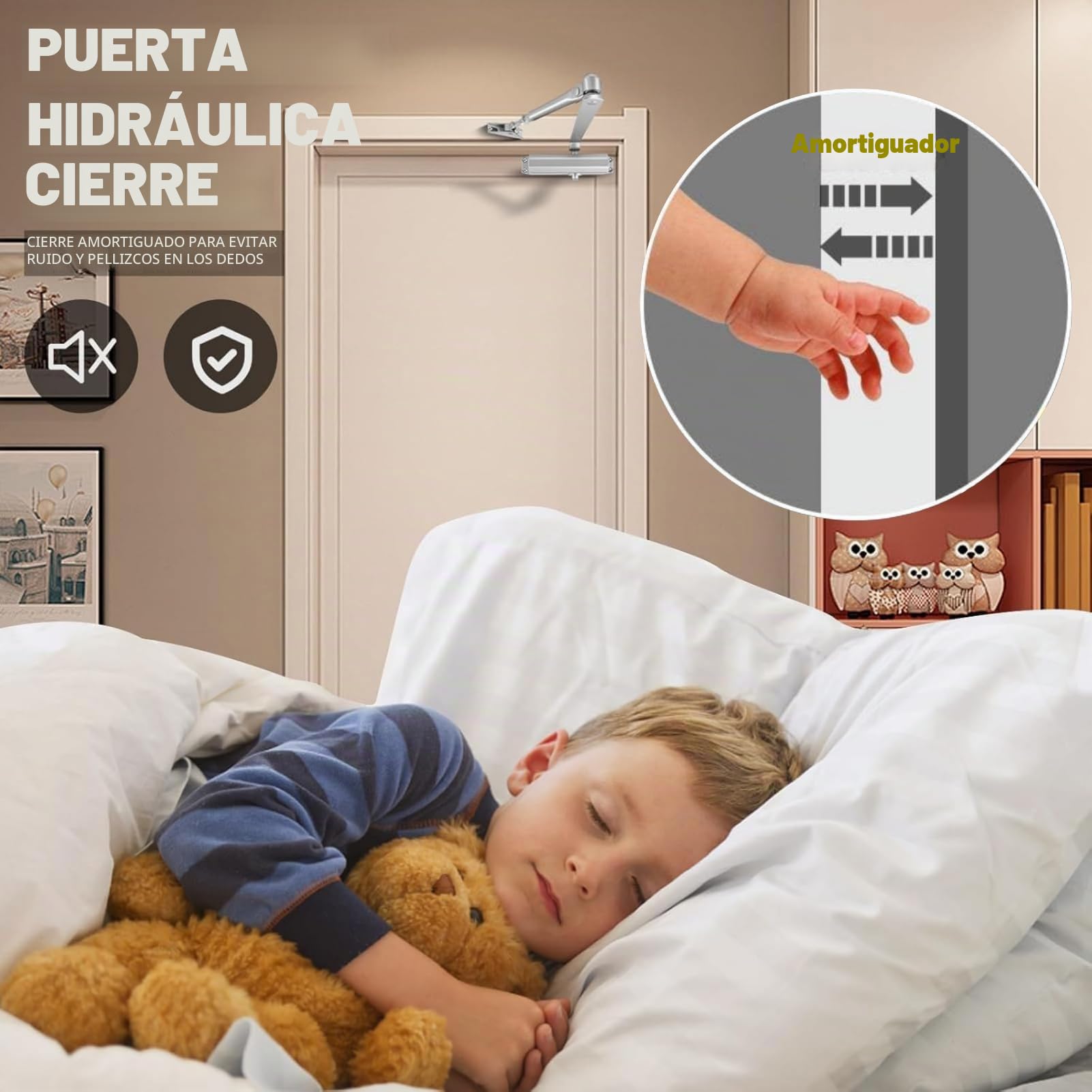 GOTOTOP Cierrapuertas Automático Hidráulico Ajustable, Puerta de Cierre Lento, Ideal para Uso Residencial y Comercial