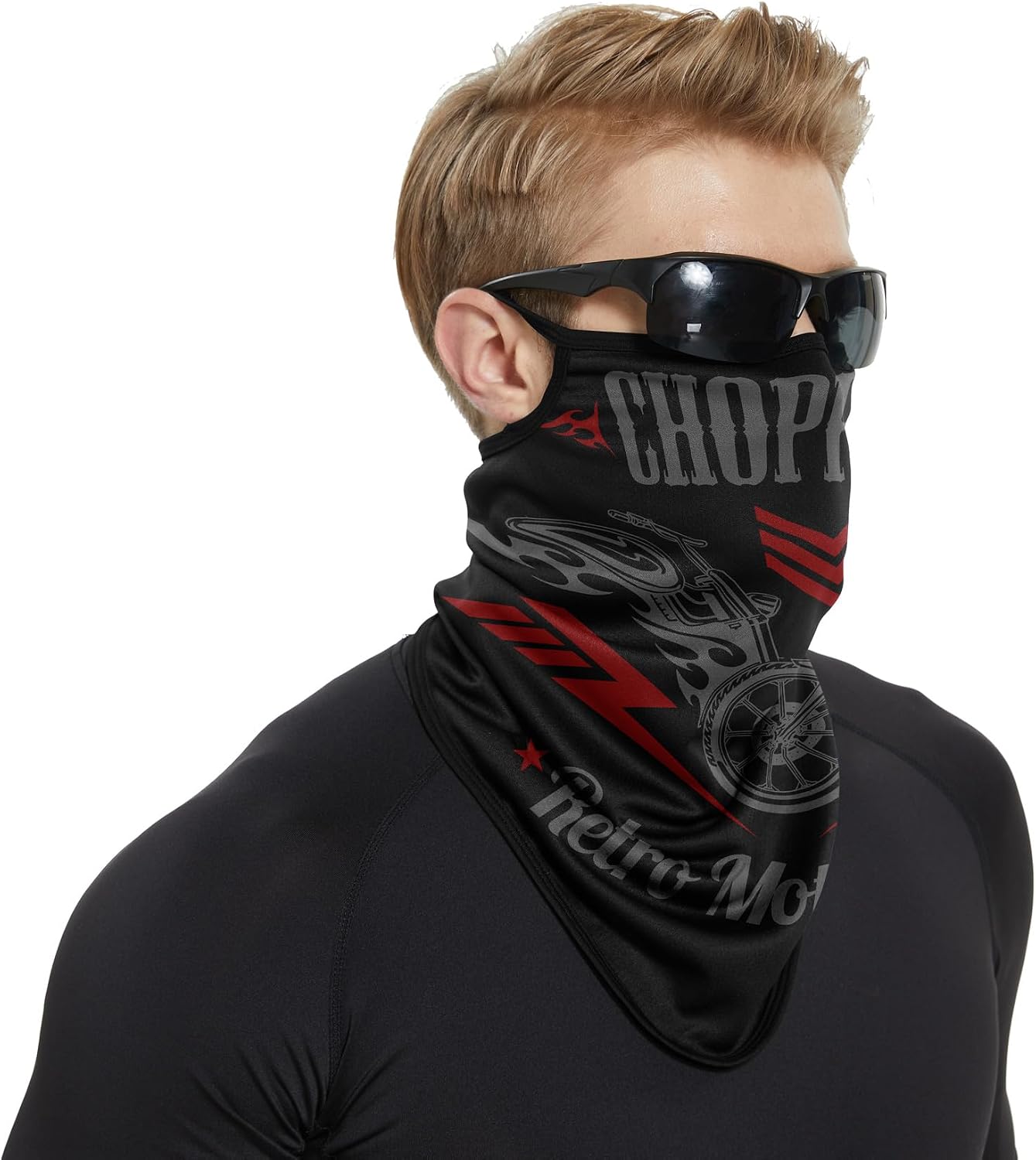 Red Plume 3PCS Cooling Balaclava Face Mask with Ear Loops Neck Gaiter Scarf Cover Summer UV Protection UPF 50+ Bandana