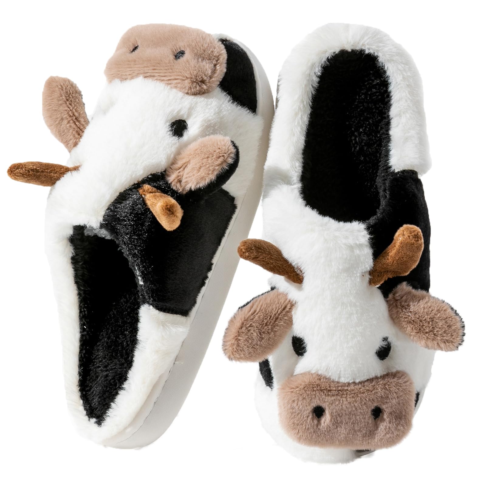 Fadezar Pantofole Donna Squalo/Mucca Ciabatte Donna Uomo Peluche Calde leggere Morbide Comode e Antiscivolo Ciabatte Invernali