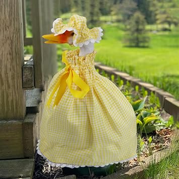 Lawn Goose Dress Porch Goose Outfit for Plastic Porch Cement Concrete Goose Decor