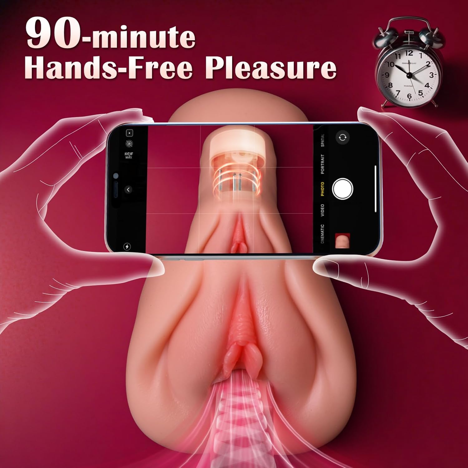 Pocket Pussy Sex Toys for Men - Male Masturbator Sex Doll with 9 Thrusting & Vibrating, APP-Controlled Male Sex Toy with Realistic Tight Vagina, Soft Adult Toy for Men Pleasure & Penis Stimulation