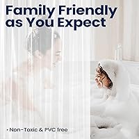 Vista 5 de Downluxe - Forro de cortina para regadera de 72x72 - PEVA transparente. Calibre 3, calibre 8, esmerilado ligero, impermeable, inodoro con orificios