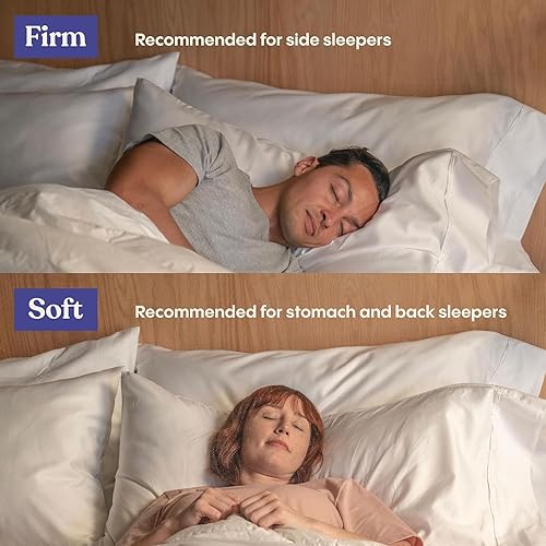 Miniatura 6 de FluffCo Zen Fluff - Almohada de plumón King con 600 rellenos Power Power Power de plumón de pato blanco, calidad de hotel de lujo, 300 hilos,