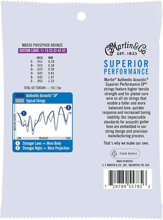 Martin MA535 Authentic Acoustic - SP - Phosphor Bronze CustomLight ( 11-52 )