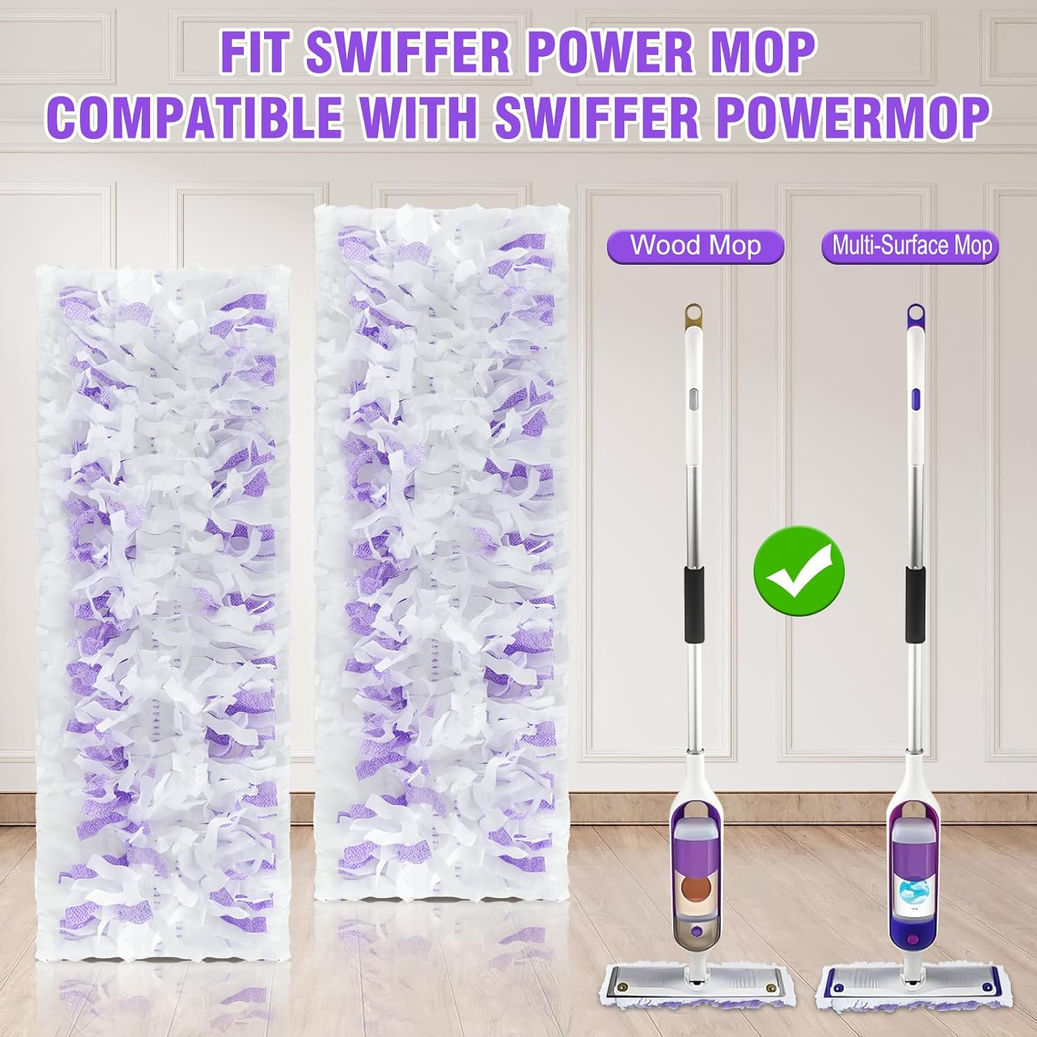 60 Pack Power Mop Refill Pads for Swiffer Power Mop, Disposable Spray Wet Pads Refill for Swiffer PowerMop Multi-Surface Mopping Pad Refills,Mop Head Replacement for Floor Cleaning