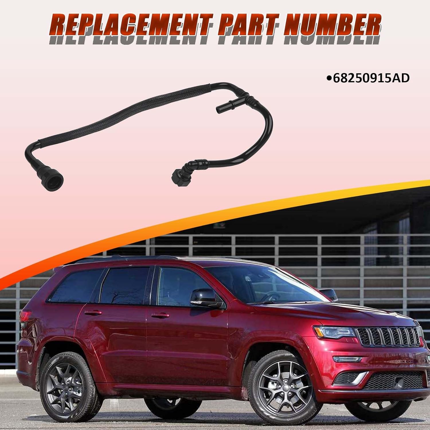 68250915AD Vapor Canister Purge Valve Hose Compatible With Jeep Dodge Vehicle 2016-2019 Grand Cherokee Durango, Purge Solenoid Valve Connector Tube
