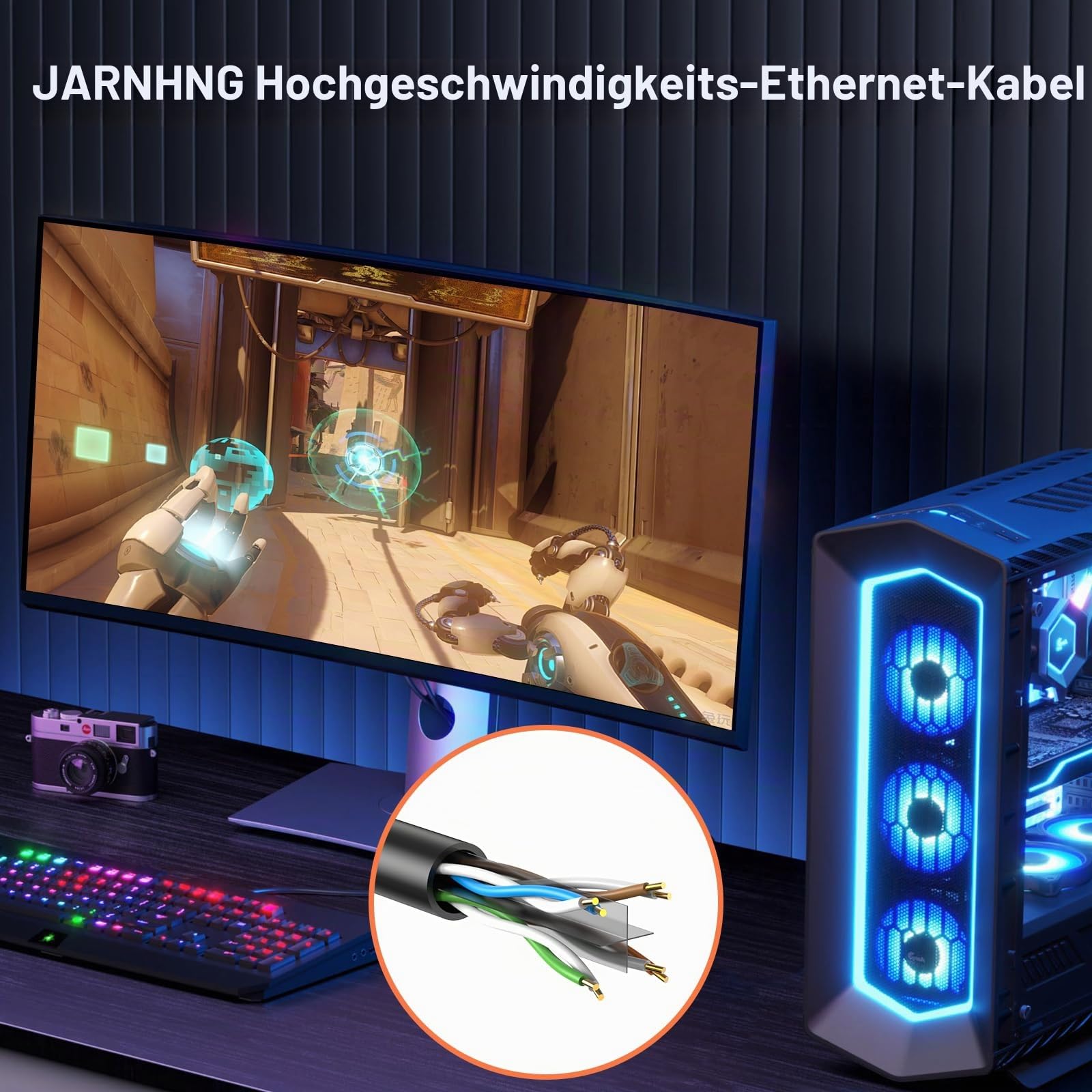 Cat6 LAN Kabel Netzwerkkabel 200m UTP 26AWG 500MHz - Kabelrolle für Verkabelung, Büro & Gaming, Cat.6