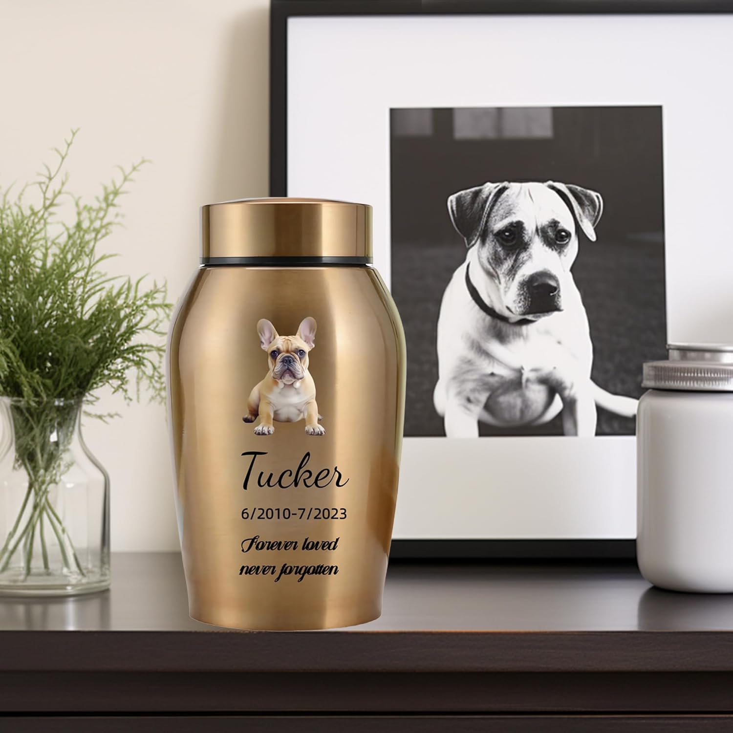 Custom Dog and Cat Urns for Ashes，Personalized Memorials Pet Urn for Ashes ，Custom Pet Name and Photo for Cremation Urns (Cut to Your Pet's Outline)