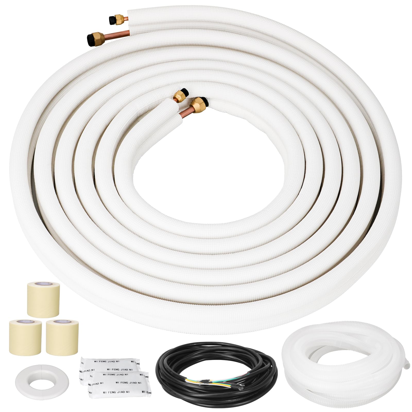25 Ft Mini Split Line Set Air Conditioning Copper Tubing Pipe Extension 1/4" & 3/8" PE Thickened for AC and Heating 9000BTU : Amazon.co.uk: Home & Kitchen